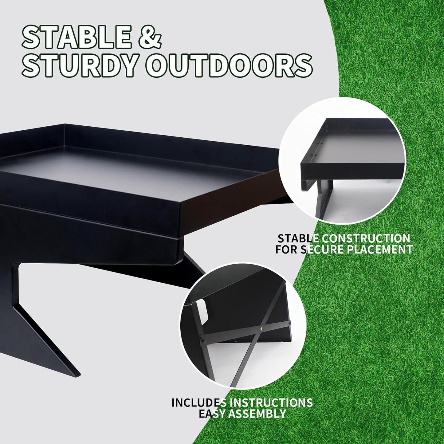 Weatherproof Robotic Lawn Mower Garage with Planter Compatible for All Robotic Lawn Mower Heavy-Duty Metal Shelter for Lawn Mower (27''x24''x14'') UV Protection & Drainage System