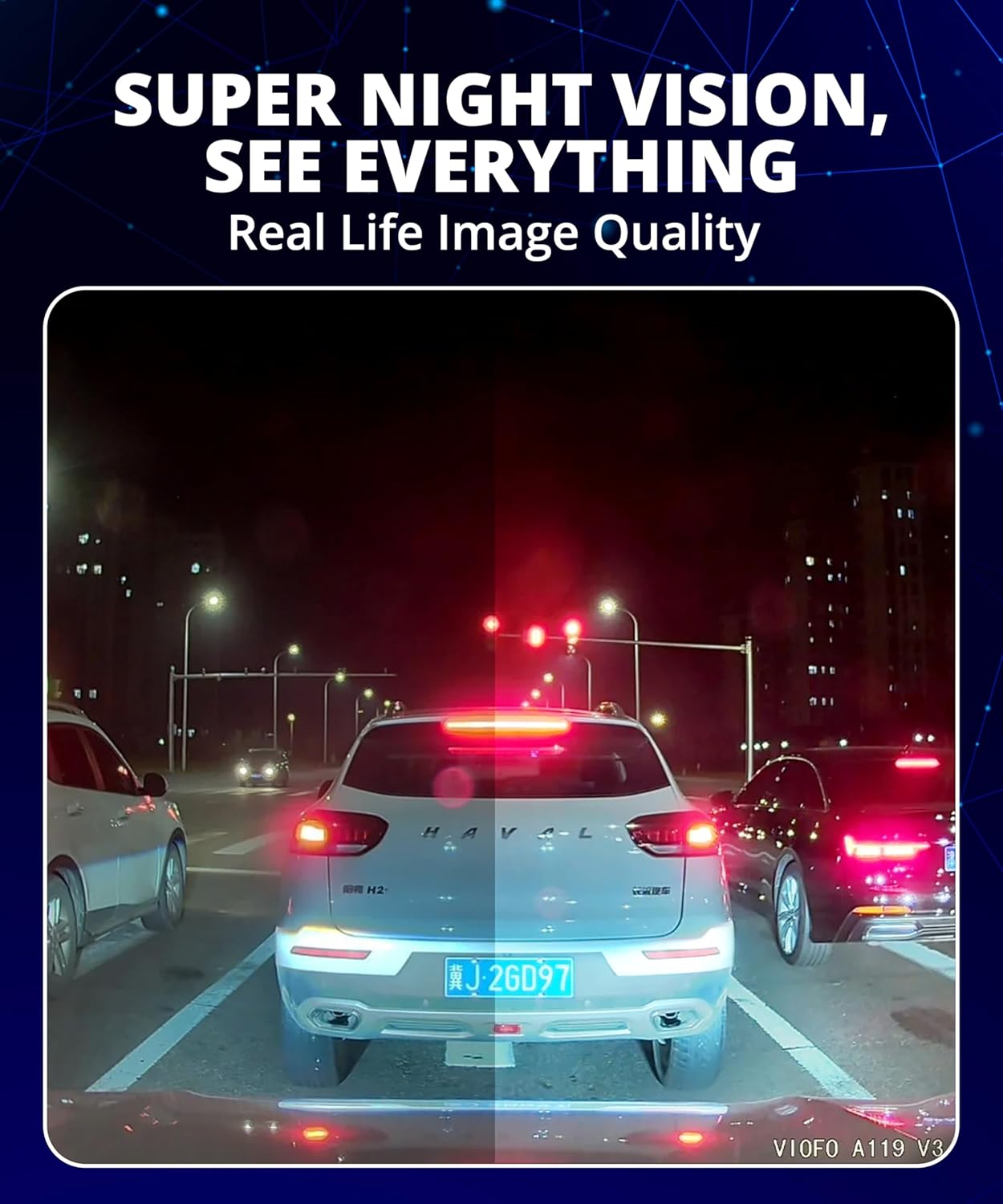 VIOFO Dash Cam A119 V3 2K 2560x1440P Quad HD+ 60FPS Front Car Dash Camera, 5MP STARVIS Sensor, 140-Degree Wide Angle, GPS Included, Buffered Parking Mode, True HDR, Motion Detection, Time Lapse