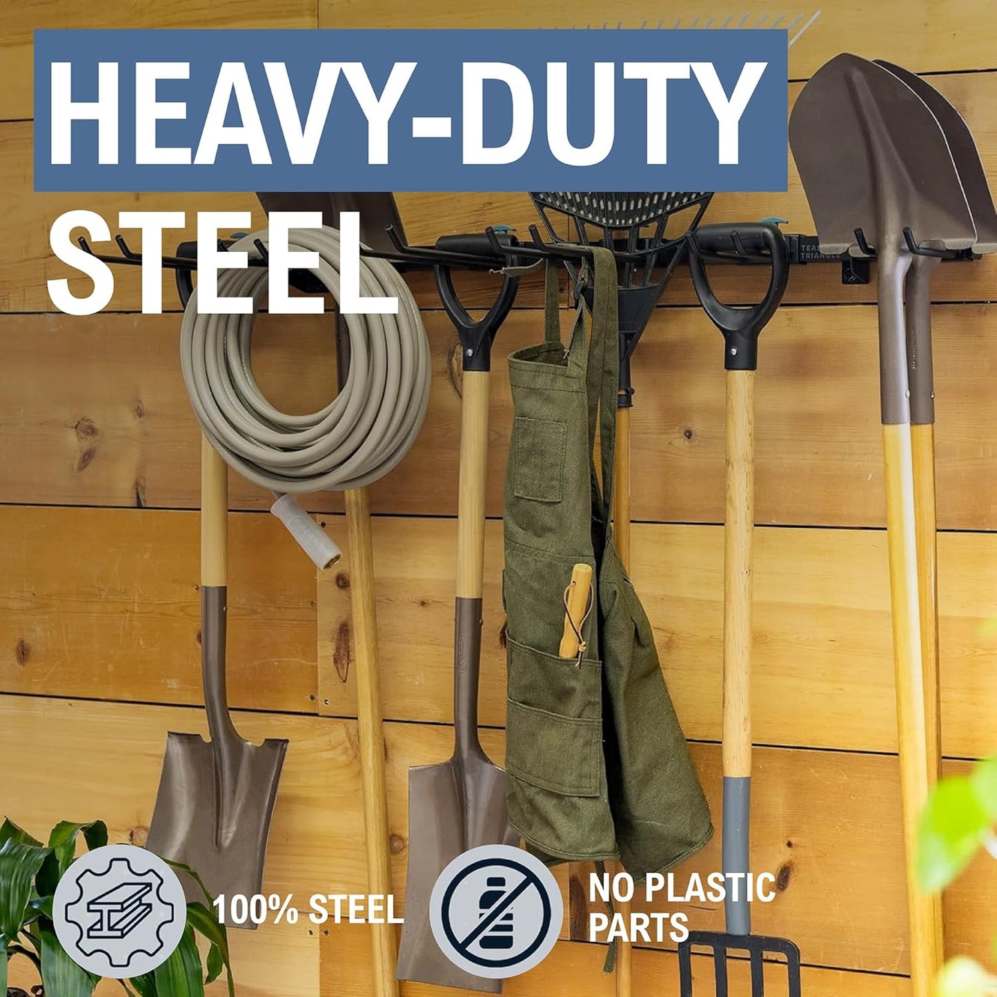 StoreYourBoard Tool Storage Rack – Heavy Duty Garage Tool Organizer Wall Mount for Garden Tools, Rakes, Shovels, Garage Hooks, Steel Gear Hanger Holds 300 lbs