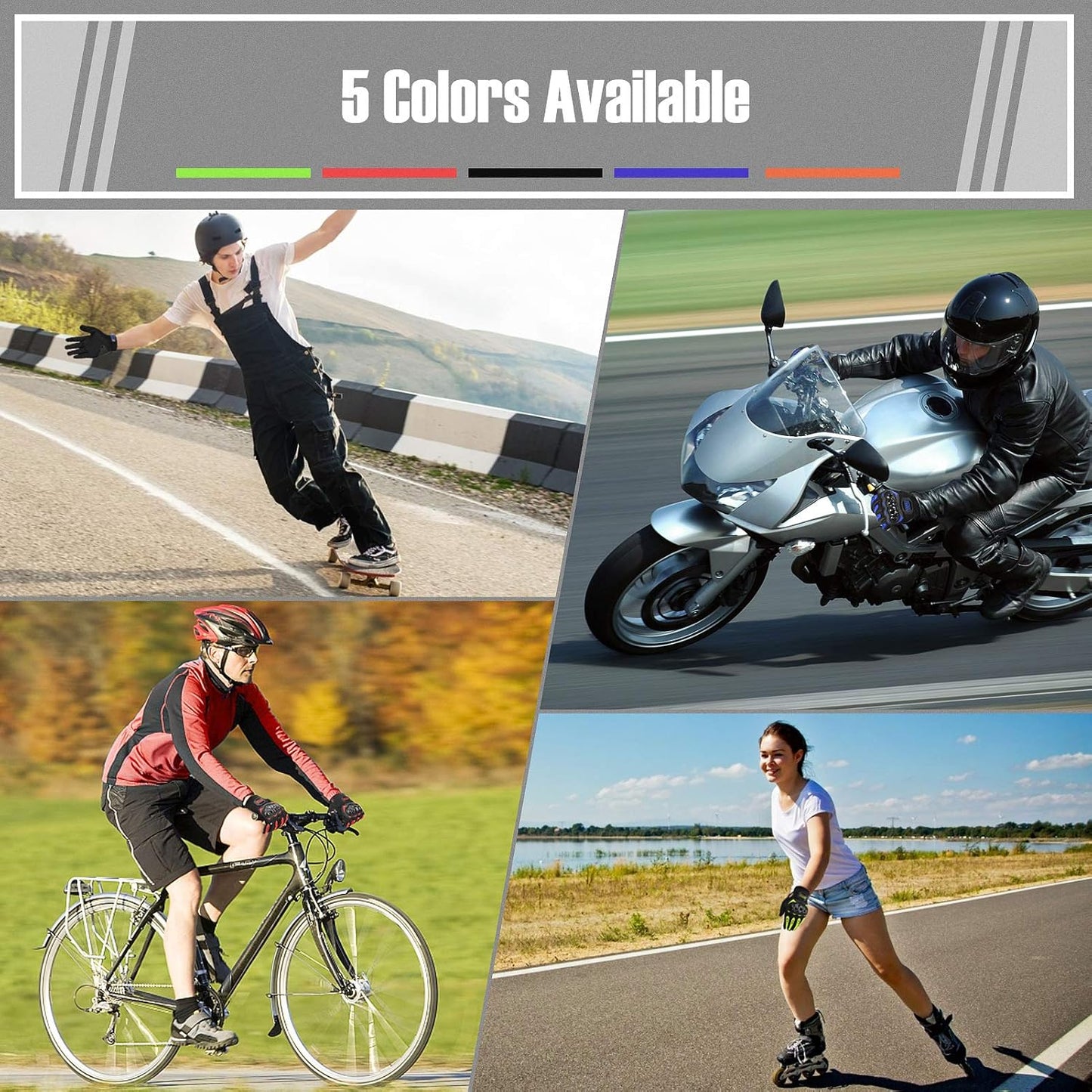 COFIT Motorcycle Gloves Breathable, Touchscreen Motorbike Gloves Anti-Slip with Good Grip Hard Knuckles Protection for Men Women Motocross, BMX ATV MTB Cycling, Road Racing - Orange M