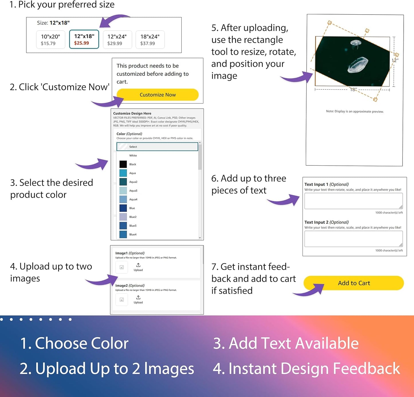 Custom Car Magnet for Business 2 Pack | Personalized Logo, Text, and Image Reflective Magnetic Signs for Vehicles | Effective Advertising Signs | Various Size | Weather-Resistant - 24x36in