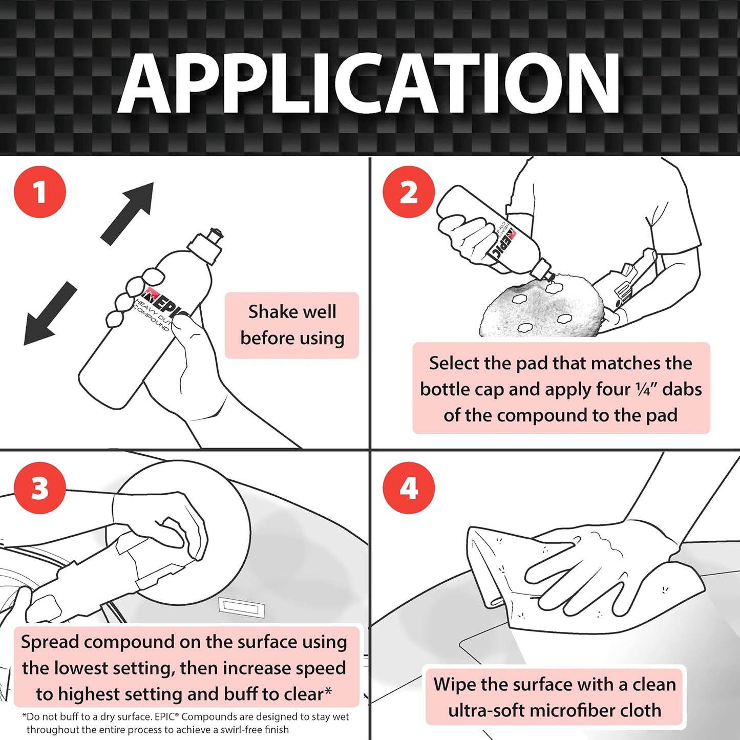 Malco Epic Heavy-Duty Car Polishing Compound – Best Deep Scratch Remover | All-in-One Compound for Polishing Car Paint | Dust-Free, Swirl-Free Finish | Removes P1500 Sand Scratches | 32 Oz. (109032)