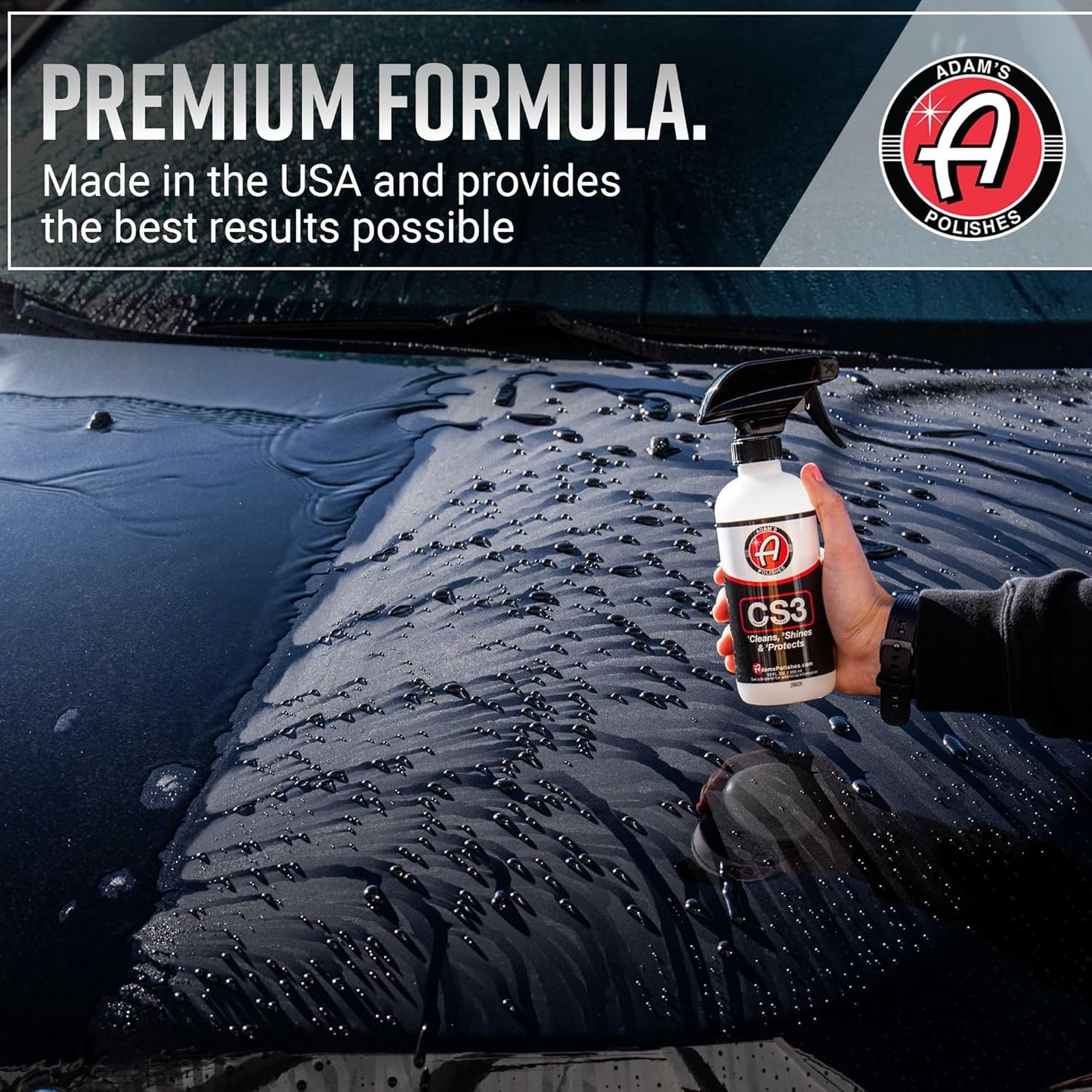 Adam's Polishes CS3 (12oz) - Ceramic Spray Coating That Cleans, Shines & Protects | Top Coat Wash Polish & Paint Protectant Stronger Than Wax| RV Boat Motorcycle Car Detailing Waterless Wash Cleaner