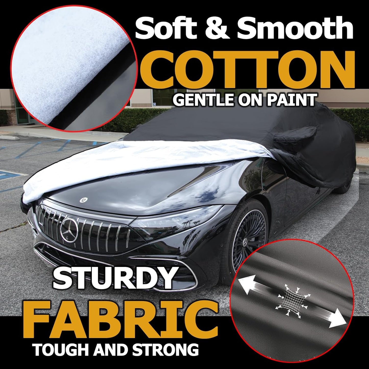 All Weather Waterproof car Cover Good for rain Snow uv Protection dust WRX STi Spoiler Civic Type-R V60 A4 ALLROAD Model Y Black