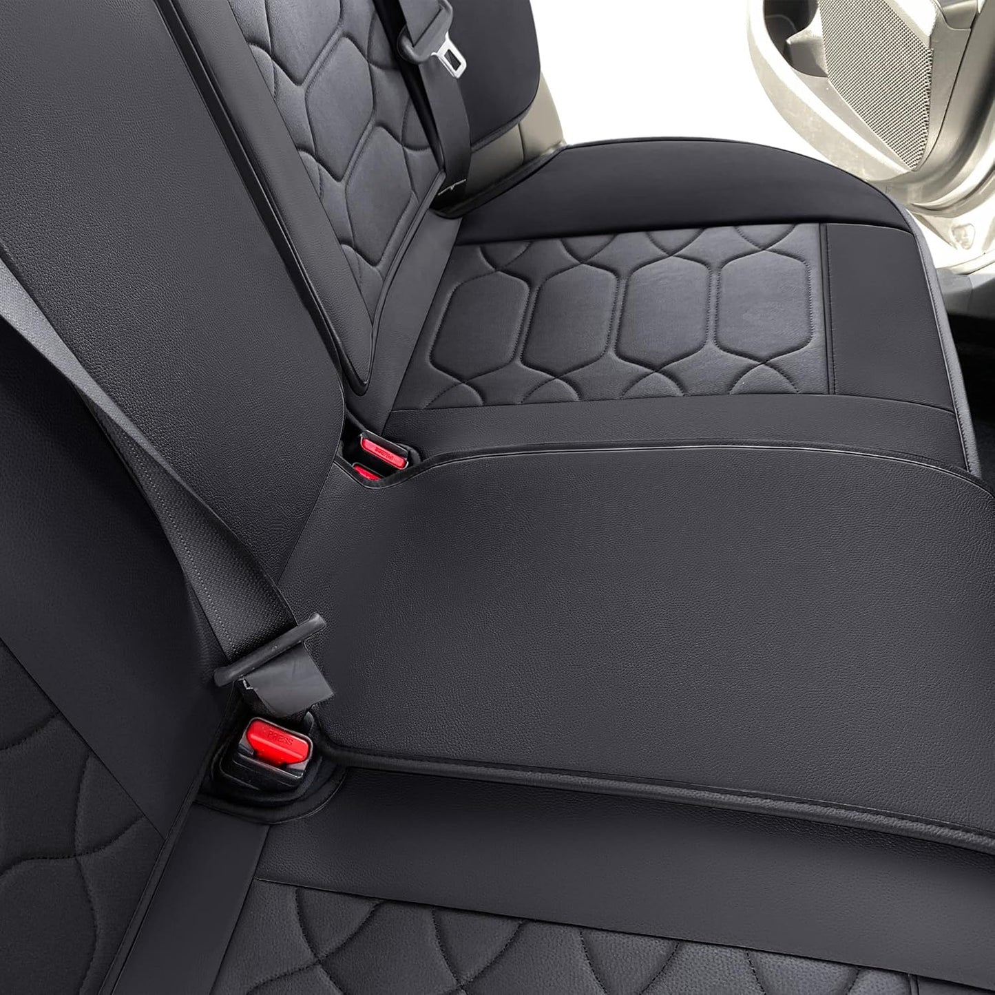 OASIS AUTO Custom Fit Seat Covers for 2012-2025 Toyota Camry, Waterproof Faux Leather Seat Protector Cushion Camry Car Accessories (Full Set, Black)