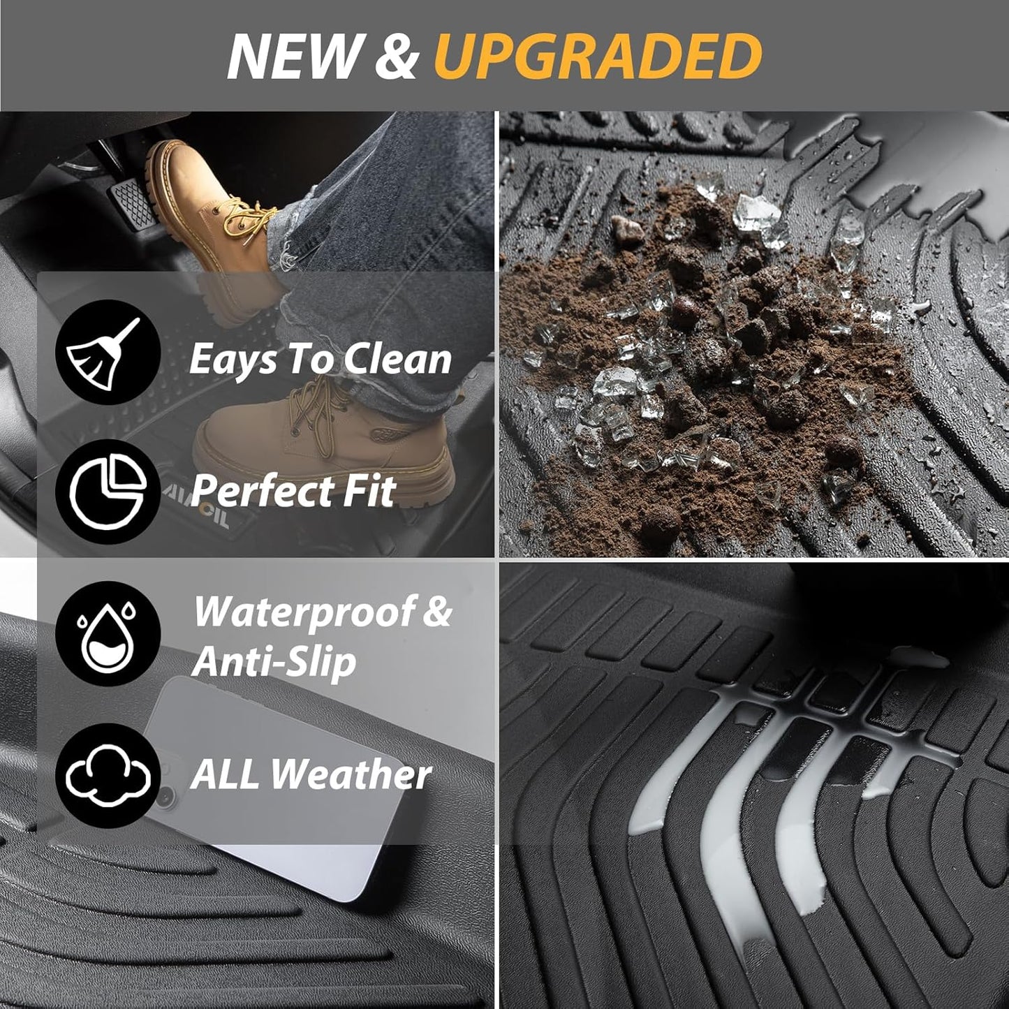 AIPOIL® Floor Mats for 2012-2018 Ford Focus | All-Weather | Easy to Clean | All-Round Protection丨Full Set Automobile mats Accessories.