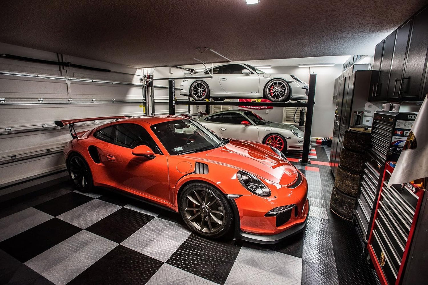 Big Floors RaceDeck Diamond Plate Design, Durable Interlocking Modular Garage Flooring Tile (Yellow, 24 Pack of 12 x 12" Tiles)