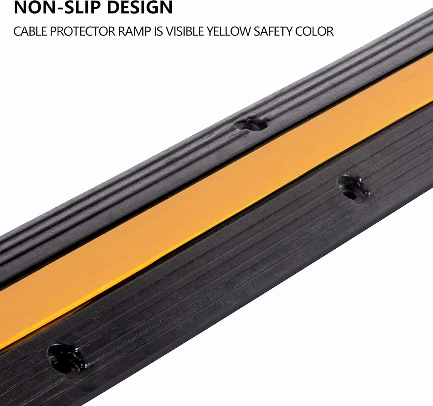 2 Pack Rubber Cable Ramp Hose Cable Protector Ramp 1 Channel 11000Lbs Load Capacity Traffic Speed Bump Wires Power Lines Extension Cord Cover for Indoor Outdoor