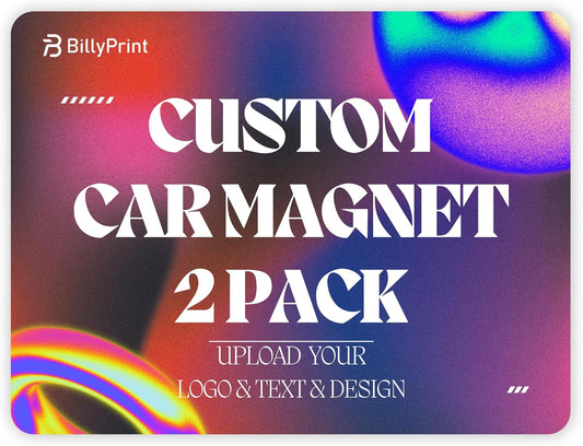 Custom Car Magnet for Business 2 Pack | Personalized Logo, Text, and Image Reflective Magnetic Signs for Vehicles | Effective Advertising Signs | Various Size | Weather-Resistant - 24x36in