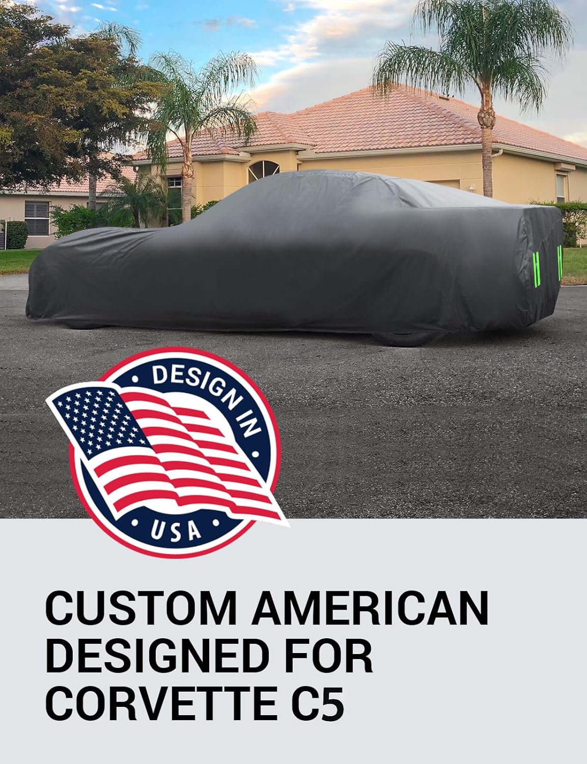 Proadsy 2025 Upgrade Car Cover Compatible with C5 Corvette 1997-2004 Windproof All Weather Waterproof Sun Rain UV Dust Snow Protection Outdoor Covers