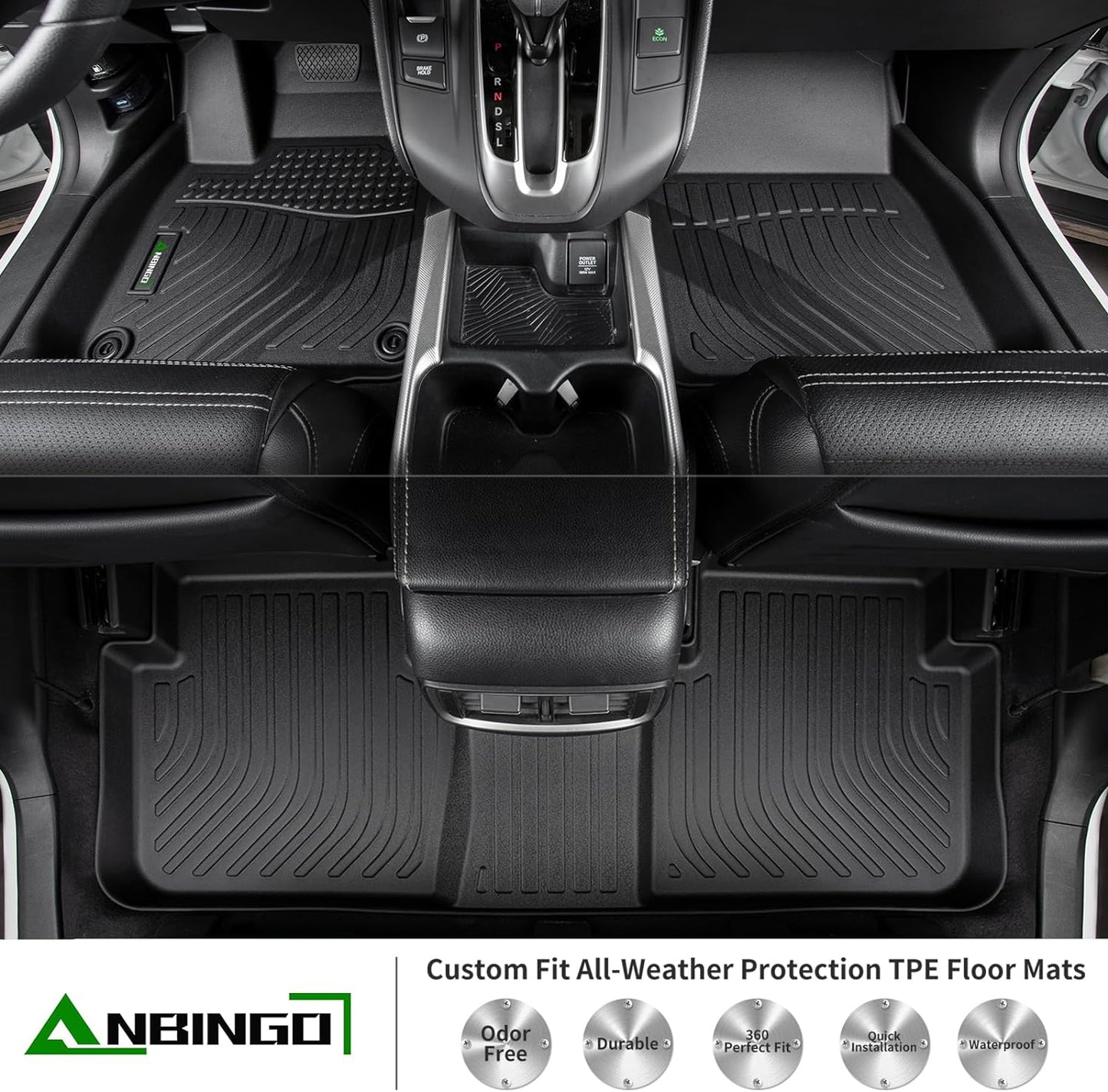 ANBINGO®Floor Mats & Cargo Liner for Ford Escape 2013-2019 All Weather Floor Mats Set Custom for Escape Full Set Floor Liners for Escape Accessories Black