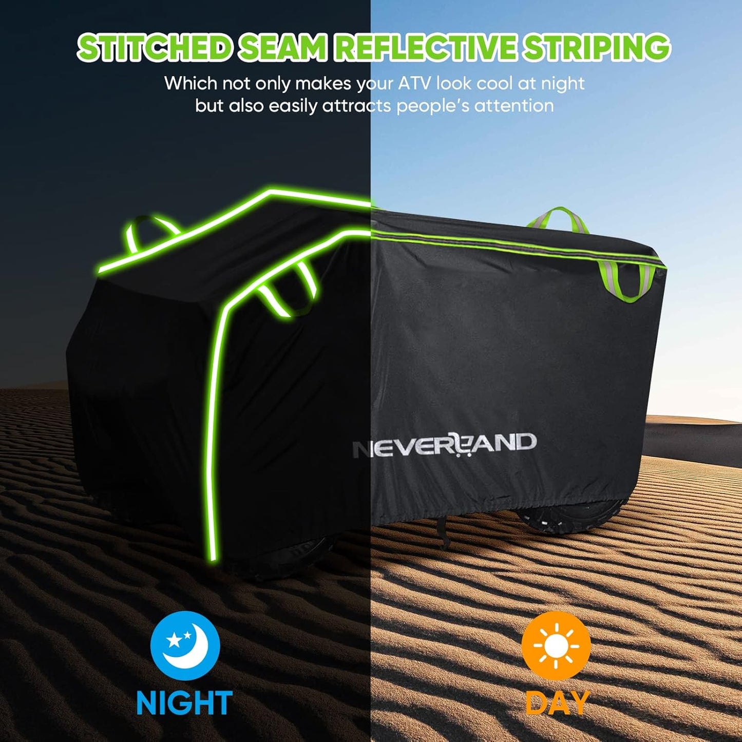 Neverland ATV Cover, Waterproof Heavy Duty 4 Wheeler Cover with Buckle, Dustproof Anti UV Windproof All Weather Outdoor Storage Quad Cover for Polaris Sportsman Yamaha Honda Coleman