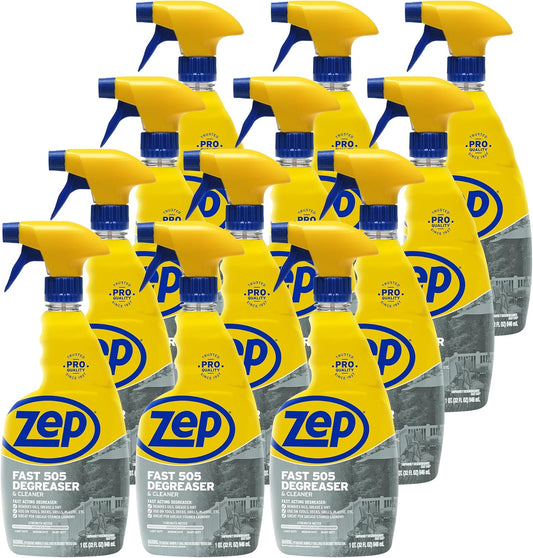 Zep Fast 505 Cleaner and Degreaser - 32 Ounce (Case of 12) - ZU50521 - Great for Grills, Plastics, Metal, and More!