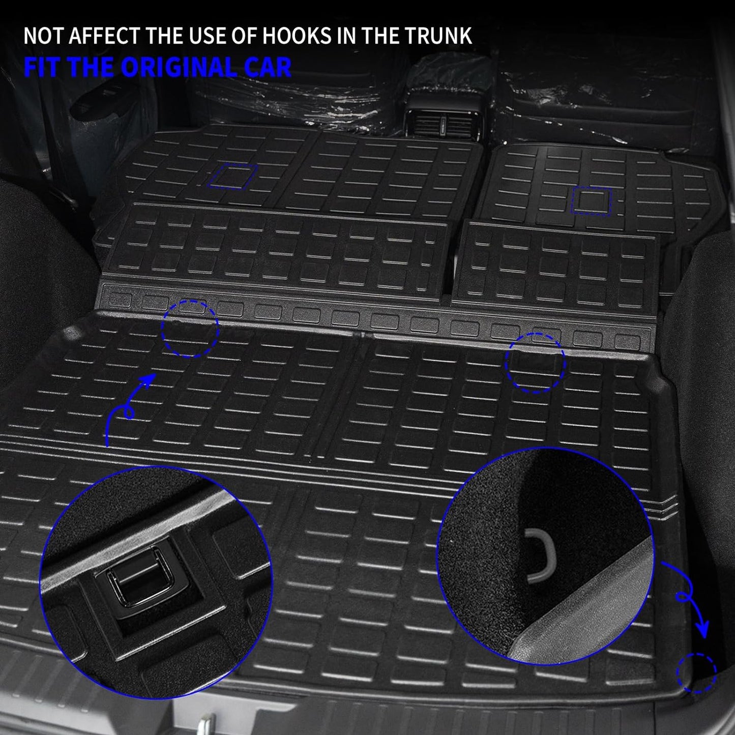 Rongtaod Cargo Mat Compatible with 2023 2024 2025 2026 Honda CRV (Include Hybrid) Cargo Liner Trunk Mat Back Seat Cover Protector Honda CR-V Accessories (Fit Upper Deck, Trunk Mat+Backrest Mats)