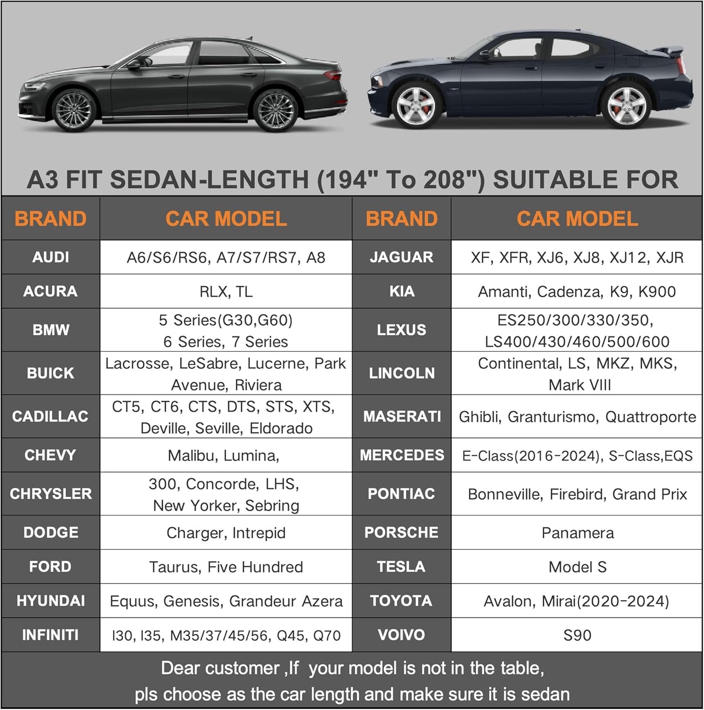 Kayme 6 Layers Car Cover Waterproof All Weather for Automobiles, Outdoor Full Cover Rain Sun UV Protection with Zipper Cotton, Universal Fit for Sedan (194-208 inch)