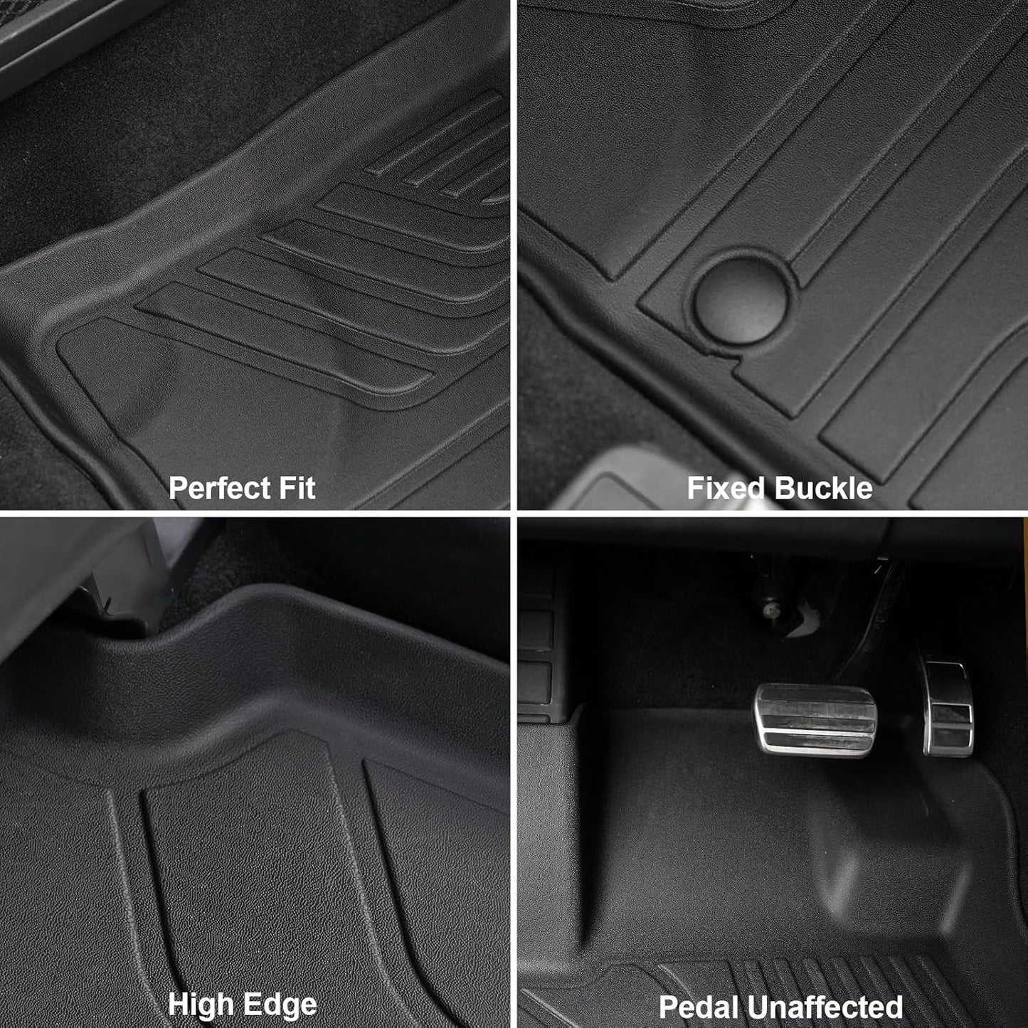 Floor Mats Set for Ford Escape 2020-2024 2025 Accessories (Not for Hybrid), Full Coverage All Weather Floor Mats Cargo Mat with Backrest Protectors & Door Sill Guards