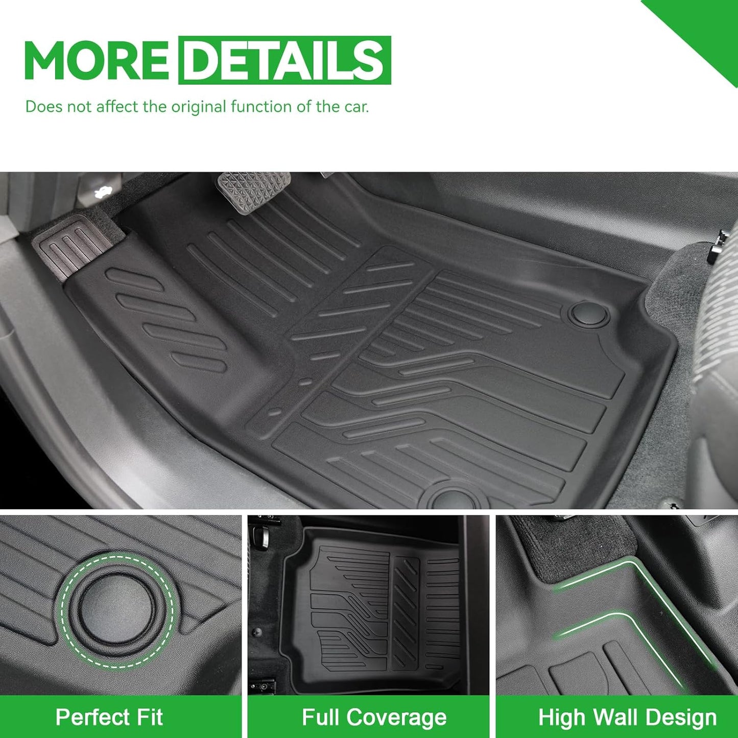 Floor Mats & Cargo Liners & Backrest Mat for 2025 2026 Chevy Equinox (Only Gas) & GMC Terrain 2025 2026, Door Sill Guards, All Weather TPE Car Floor Mats, Trunk Liner for Chevrolet Equinox Accessories