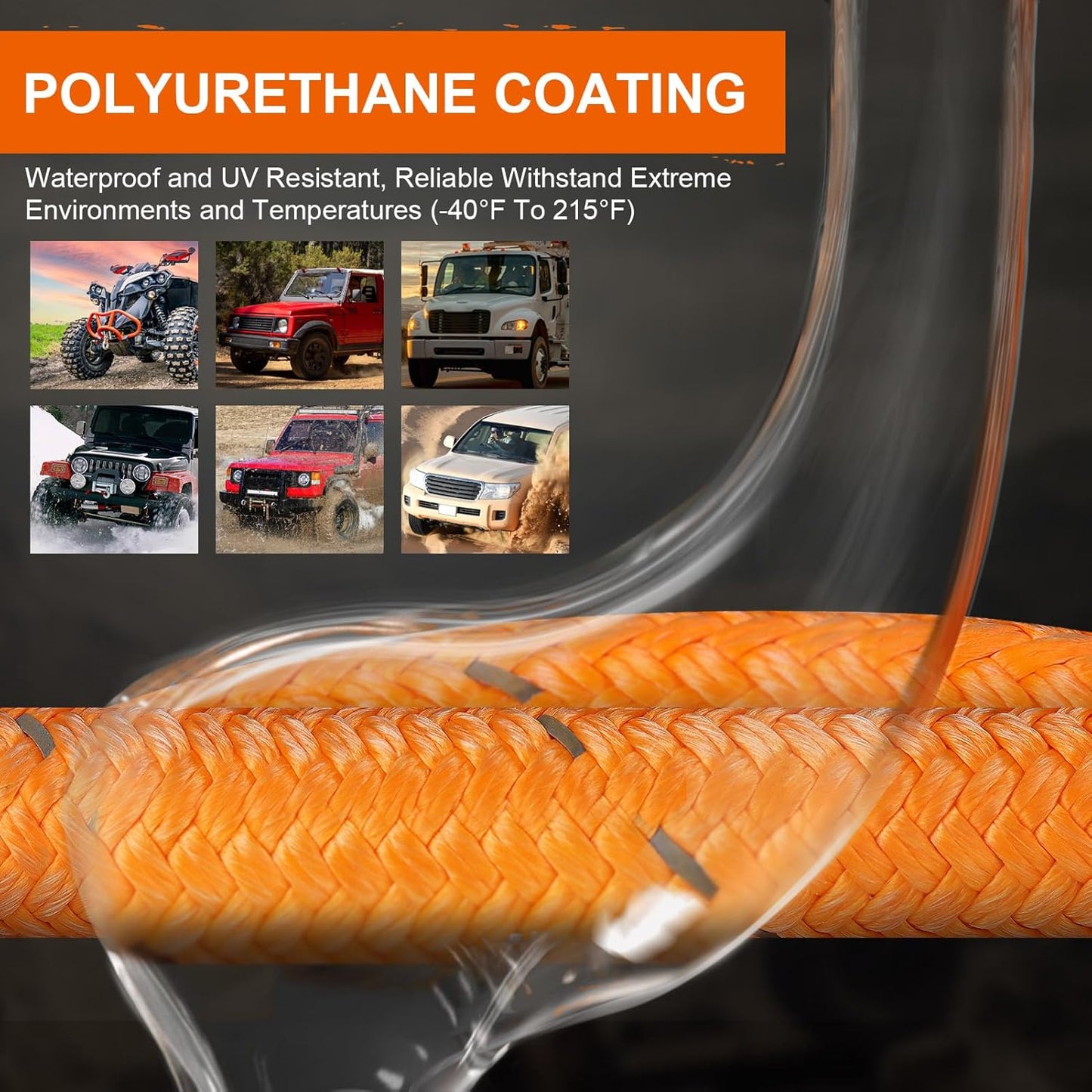 MAIKEHIGH 1-1/8" x 30ft Kinetic Recovery Rope, 56,000LBS Heavy Duty Offroad Recovery Strap (Reflective), 30+% Elasticity Vehicle Tow Rope for Trucks 4WD Pickup Tractor Car SUV ATV UTV