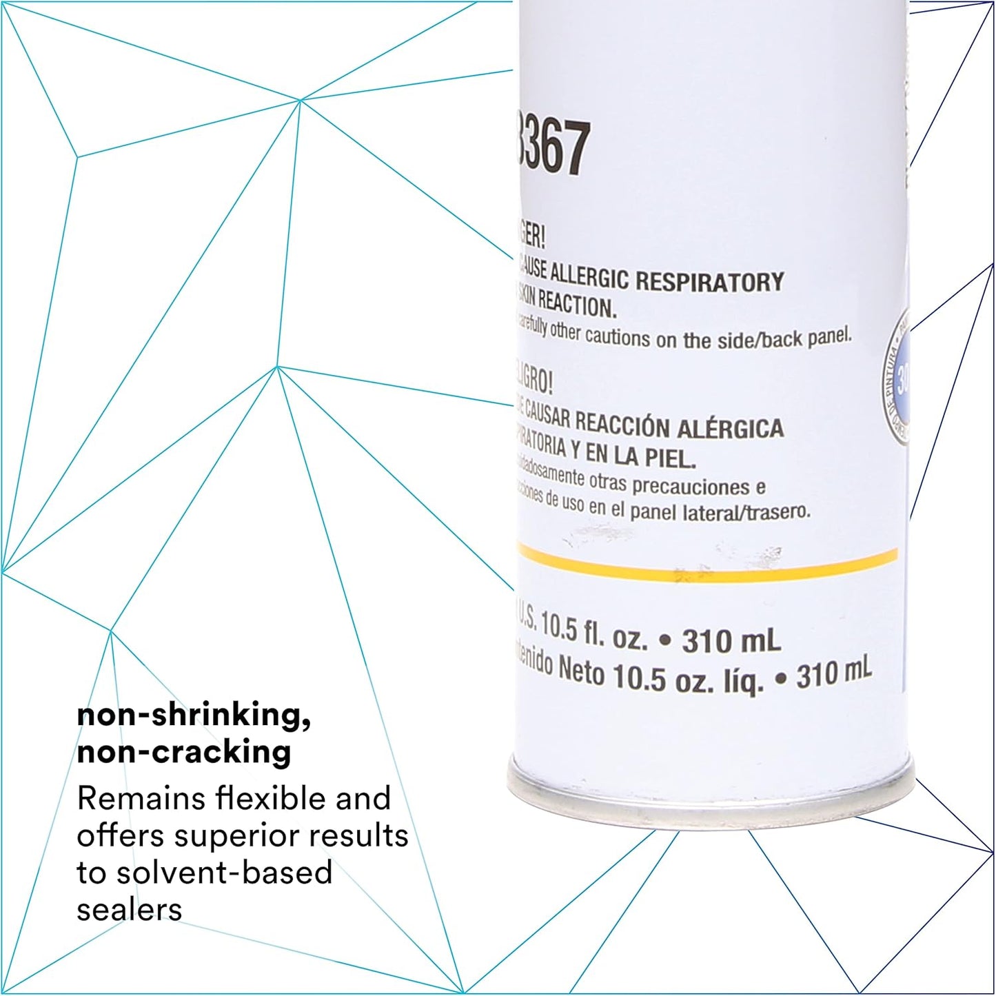 3M Urethane Seam Sealer, 08367, Black Color, High Solids, Permanently Flexible, 310 mL/10.5 fl oz Cartridge (Pack of 2)