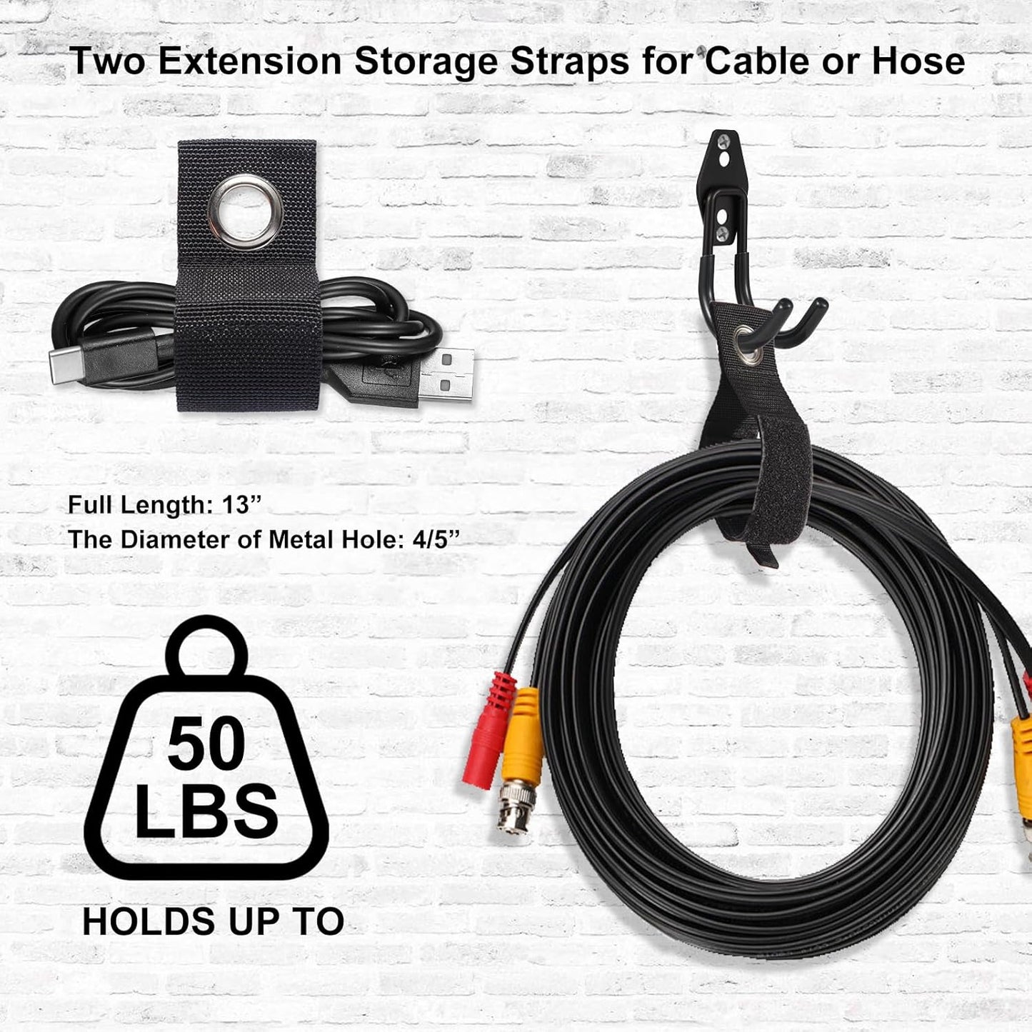 Garage Hook Heavy Duty Wall Storage Hangers, 16 Pack Garage Storage Hooks Steel Tool Organizer Black for Ladders, Ropes, Garden Tools