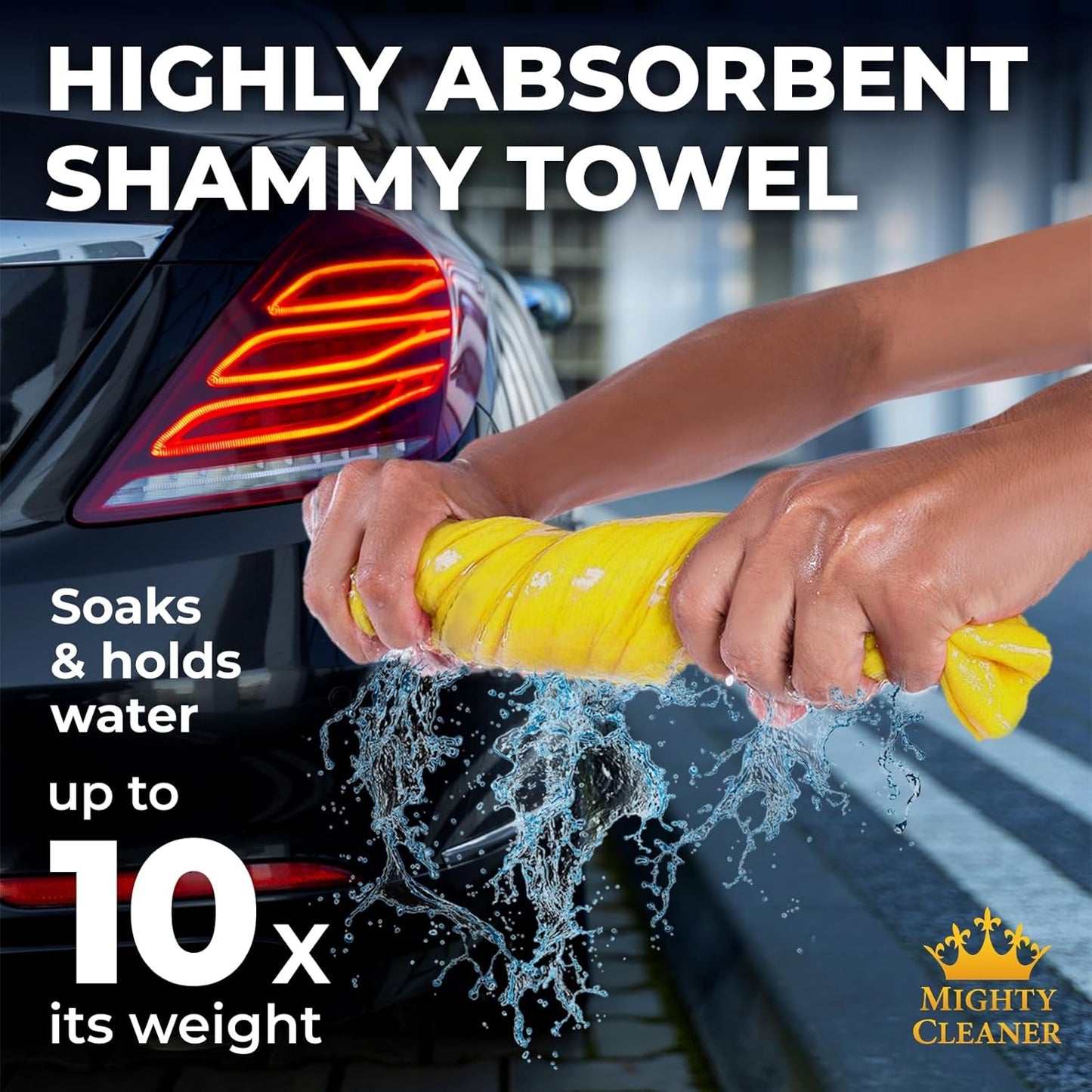 Premium Shammy Cloth for Car Drying - 26”x17” - Super Absorbent Chamois Towel for Car - Scratch-Free, Reusable & Soft