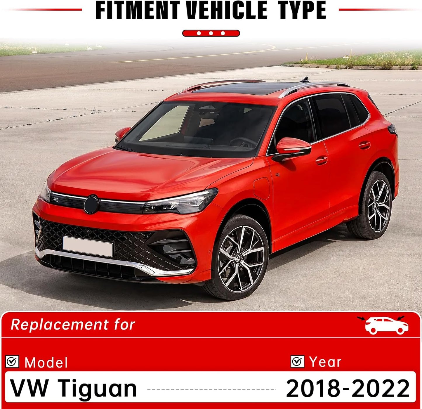 Windshield Wiper Blades Replacement for VW Volkswagen Tiguan 2018 2019 2020 2021 2022 Original Factory Quality Front Rear Wipers Blade Set for My Car - 25" 22" 15" (Pack of 3)