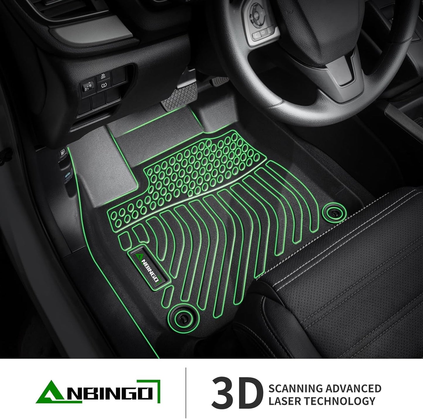 ANBINGO-Floor Mats & Cargo Liner Set Fit for 2016-2024 2025 Chevy Malibu All Weather Protection TPE Anti-Slip Automotive Full Set Floor Liners Custom Chevy Malibu Floor mats Accessories - Black
