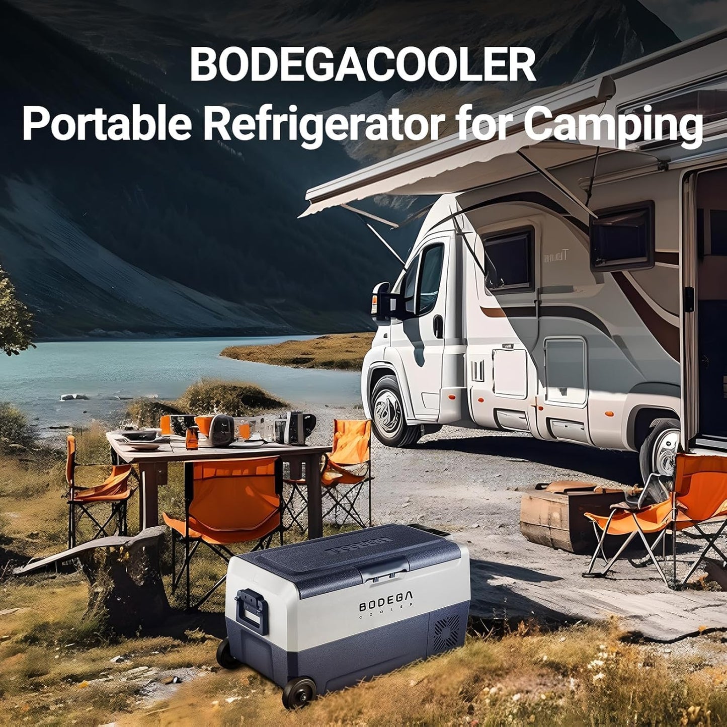 BODEGACOOLER 12 Volt Portable Refrigerator,38 Quart Car Fridge APP Control,36L (-4℉-68℉) Compressor Car Freezer 12/24V DC and 100-240V AC for Travel,Truck RV Camping Boat and Home Use