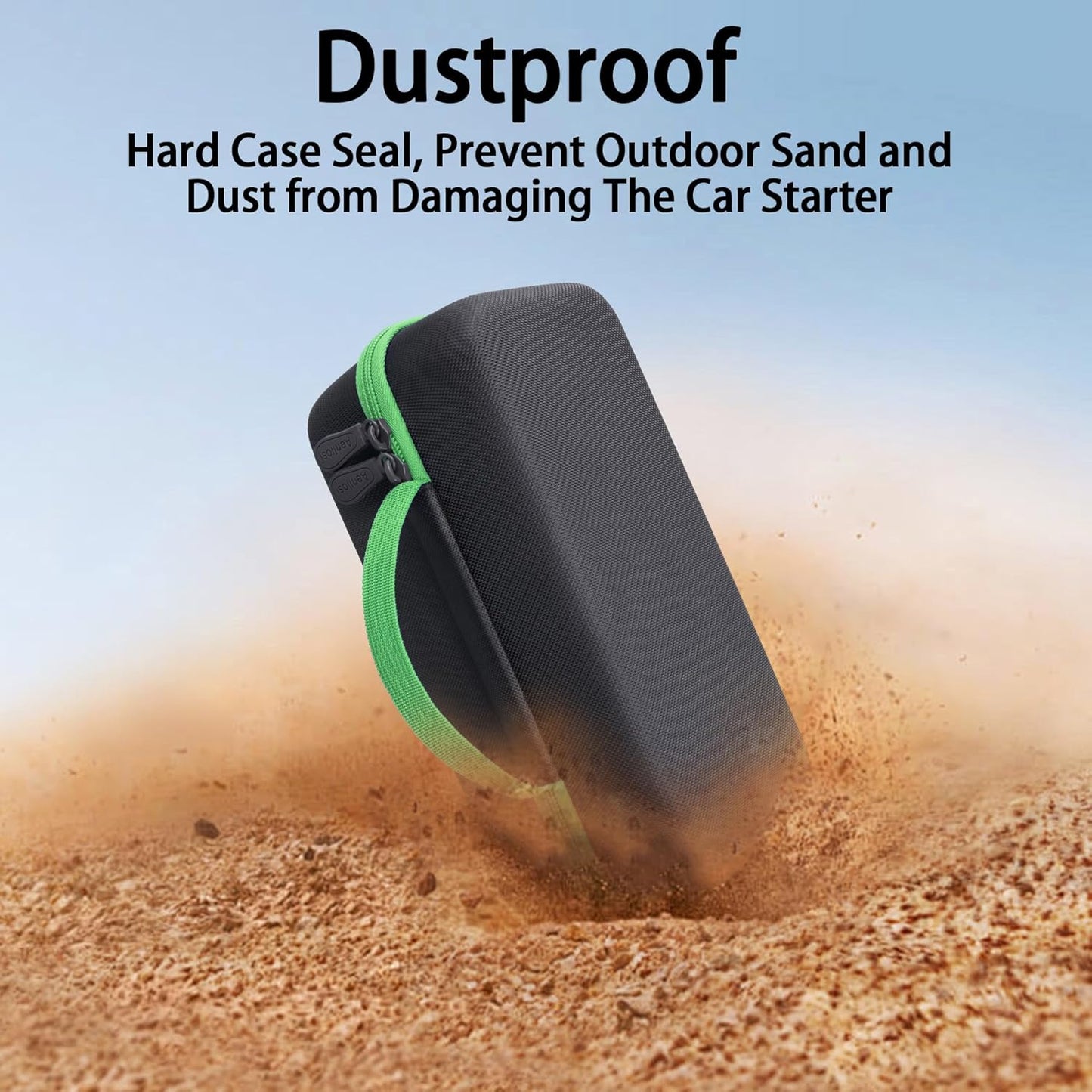 Aenllosi for HULKMAN Alpha85/Alpha85S/Alpha Pro Jump Starter Hard Carrying Case, Black+Green (Case Only)