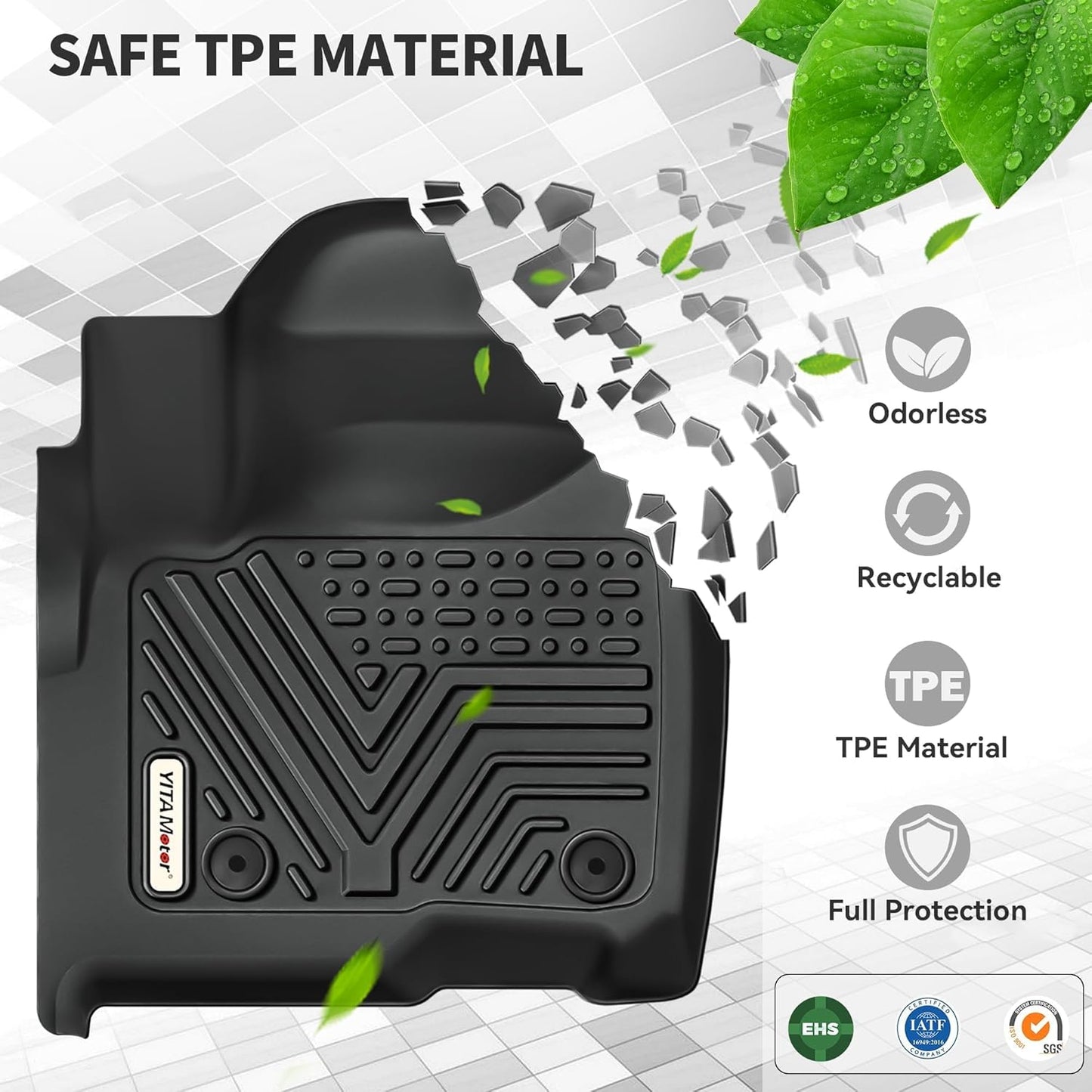 YITAMOTOR Floor Mats and Cargo Mats for 2022 2023 2024 2025 Jeep Grand Cherokee (Include 4xe NOT for L or WK), TPE All Weather 1st & 2nd Rows and Trunk Full Set Floor Liners, Black