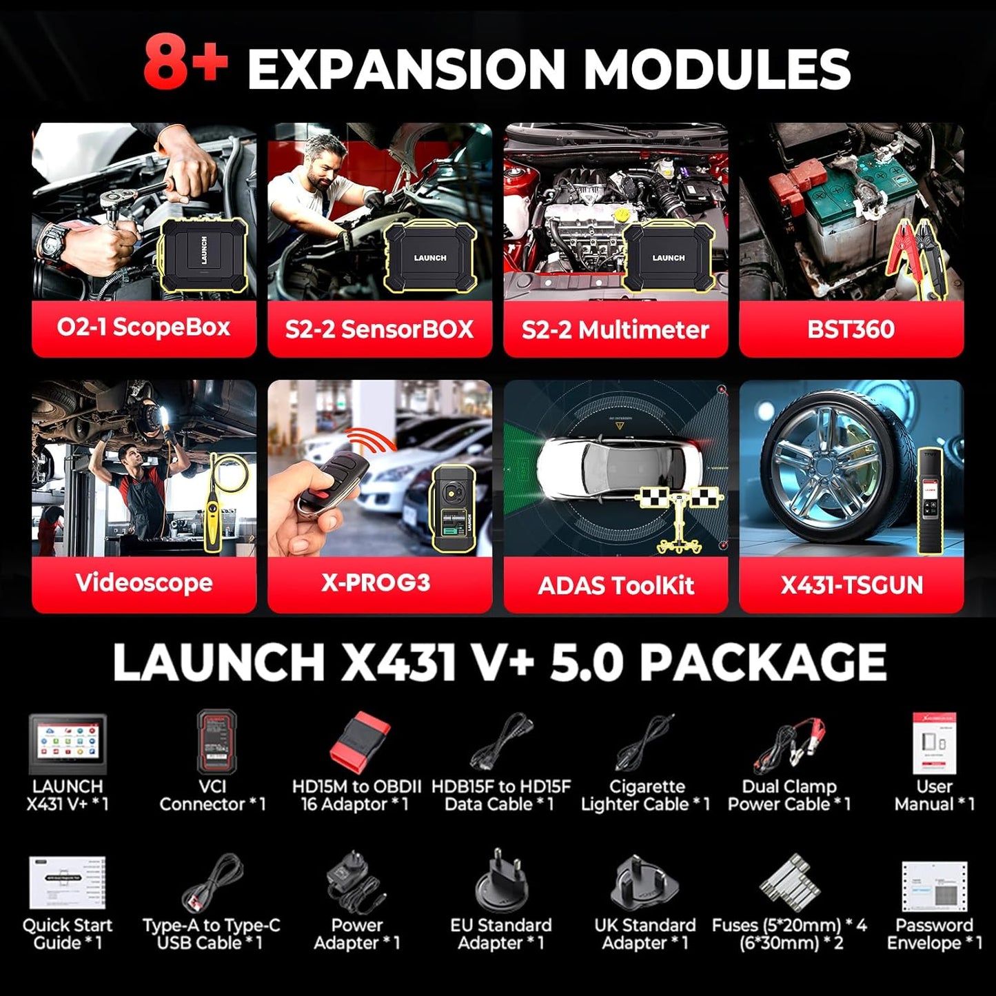 LAUNCH X431 PRO3 V+ 5.0, 2025 Upgrade Bluetooth Bi-Directional Scan Tool, OEM Topology Mapping, HD Trucks Diagnosis, Online Coding, 55+ Services, CAN FD AutoAuth FCA SGW, 2-Year Free Update