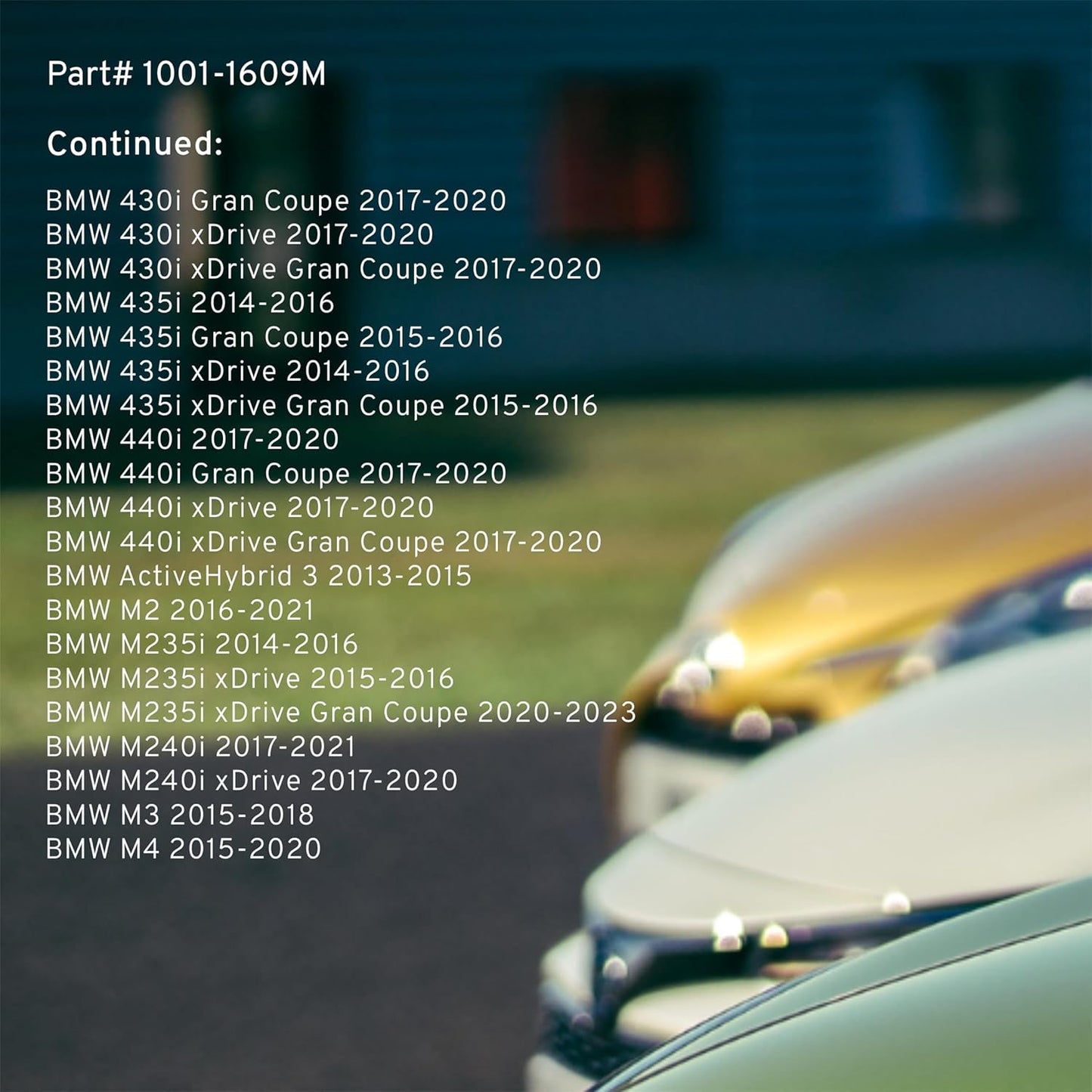 Premium Semi-Metallic Front Brake Pads (1001-1609M) Compatible with 2013-2023 BMW (228i/230i/320i/328i/330i/335i/340i/428i/430i/435i/440i/ActiveHybrid 3/M2/M235i/M240i/M3/M4 & More)