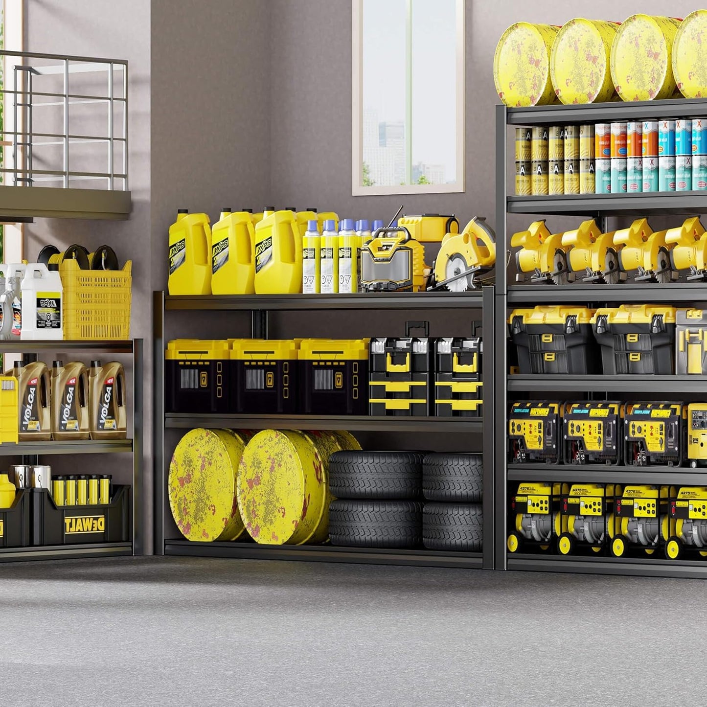 50" W Garage Shelving Heavy Duty, 6 Tier Garage Shelves, 50" W x 84" H x 24" D Adjustable Storage Shelving Unit, Commercial Metal Shelves for Warehouse, Basement, Shop,3 Pack