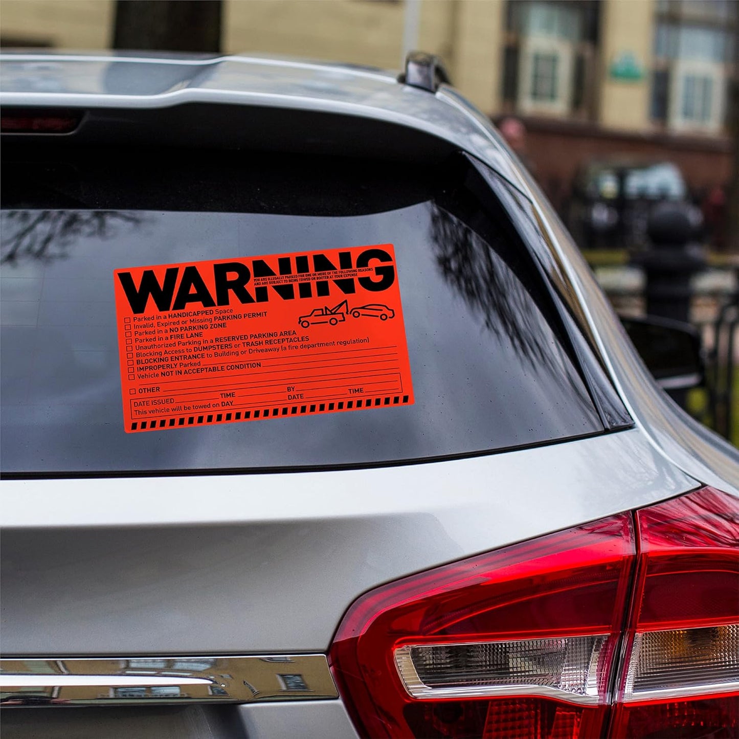 Easykart Labels 50 Parking Violation Notice Tow Stickers for Car Vehicle Private Warning - Adhesive Car Window Fluorescent Labels