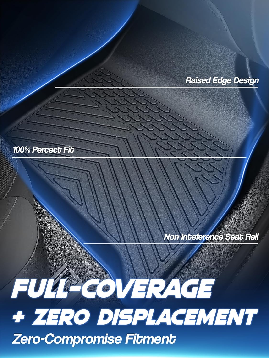 Car Floor Mats for Chevrolet Chevy Traverse 2018-2024 2025 Accessories,TPE All Weather Protection Floor Mats,Only 7 Seaters Custom Fit 3 Rows Car Floor Liners Set,Heavy Duty Accessories,Black