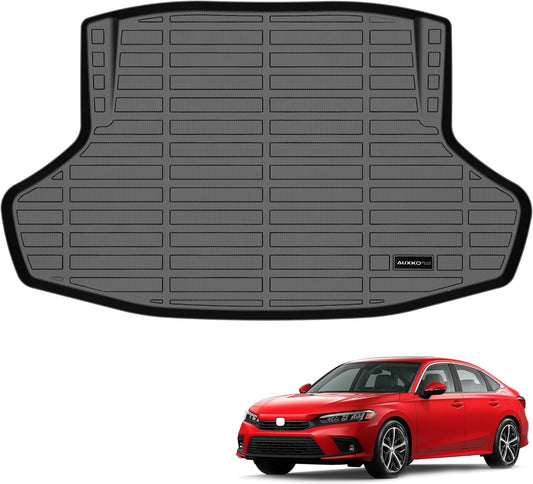 Auxko All Weather Cargo Liner Fit for Honda Civic Sedan(Not for Hatchback) 2022-2025 2026 TPE Rubber Liners Civic Accessories All Season Guard Odorless Anti-Slip Cargo Mat Black