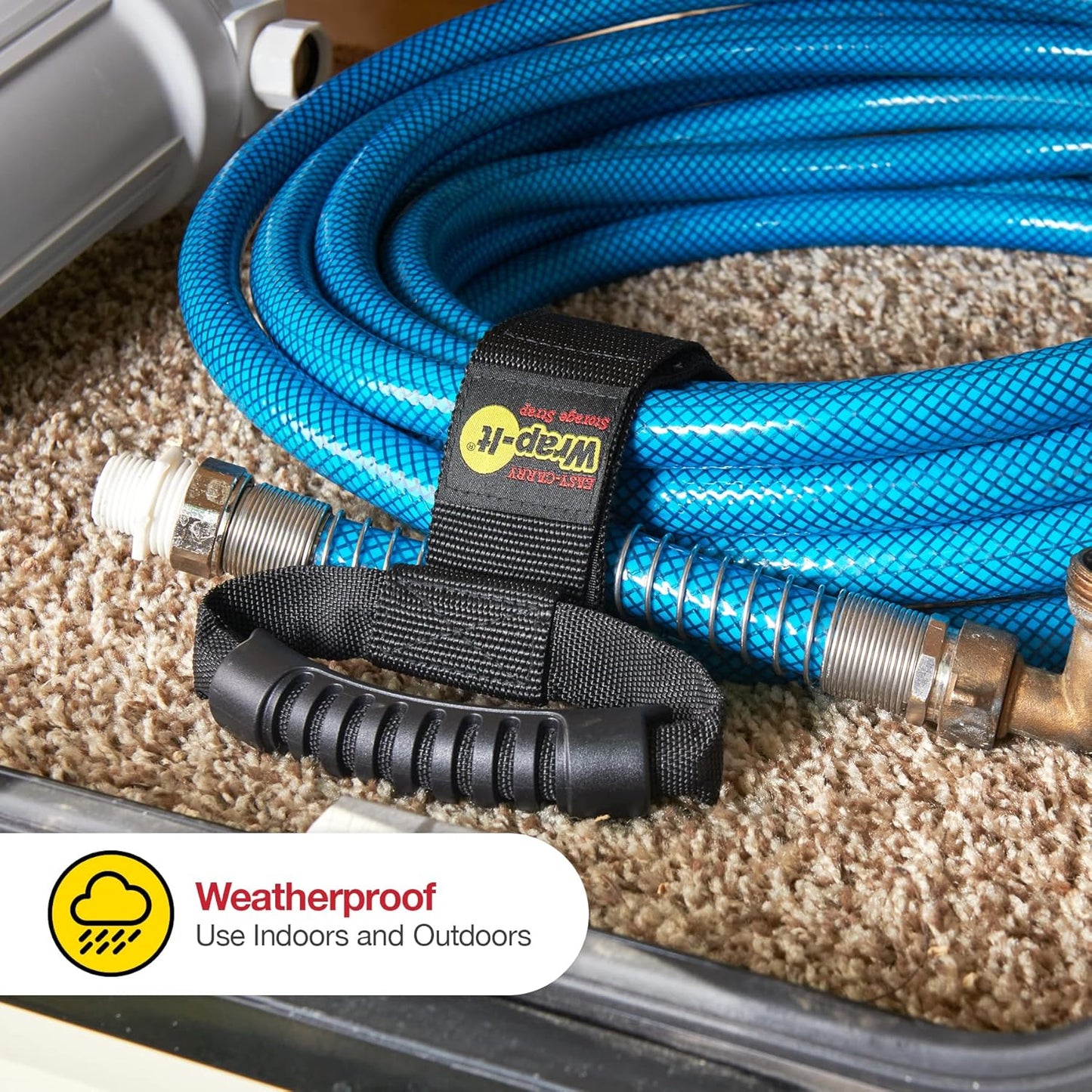 Easy-Carry Wrap-It Storage Straps - 17" (2-Pack) – Heavy-Duty Hook and Loop Cord Carrying Strap, Hanger, and Organizer with Handle for Pool Hoses, Garden Hoses, Cables, and Dad Gift Ideas…