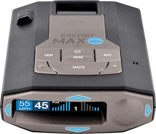 Escort MAX 360c Laser Radar Detector - WiFi and Bluetooth Enabled, 360° Protection, Extreme Long Range, Voice Alerts, Apple CarPlay and Android Auto Compatible, Black
