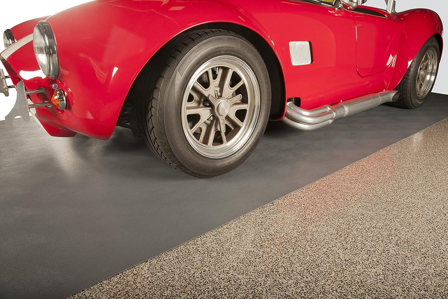 G-Floor Seamless Sheet Vinyl Shed Flooring Cover with Bonded Fibrous Backing - Levant Pattern (8' x 16', Slate Grey)