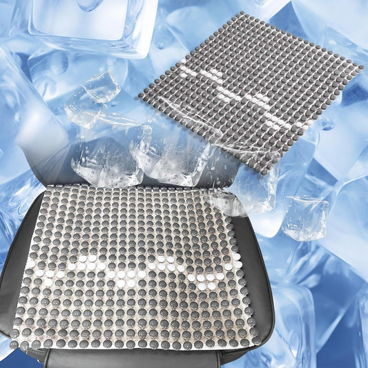 HOMREST Cooling Seat Cushion for Back Pain 17x17 Ceramic Bead Massage Seat Pad for Office Chair, Car, Home Breathable Summer Chair Cushion (Grey)