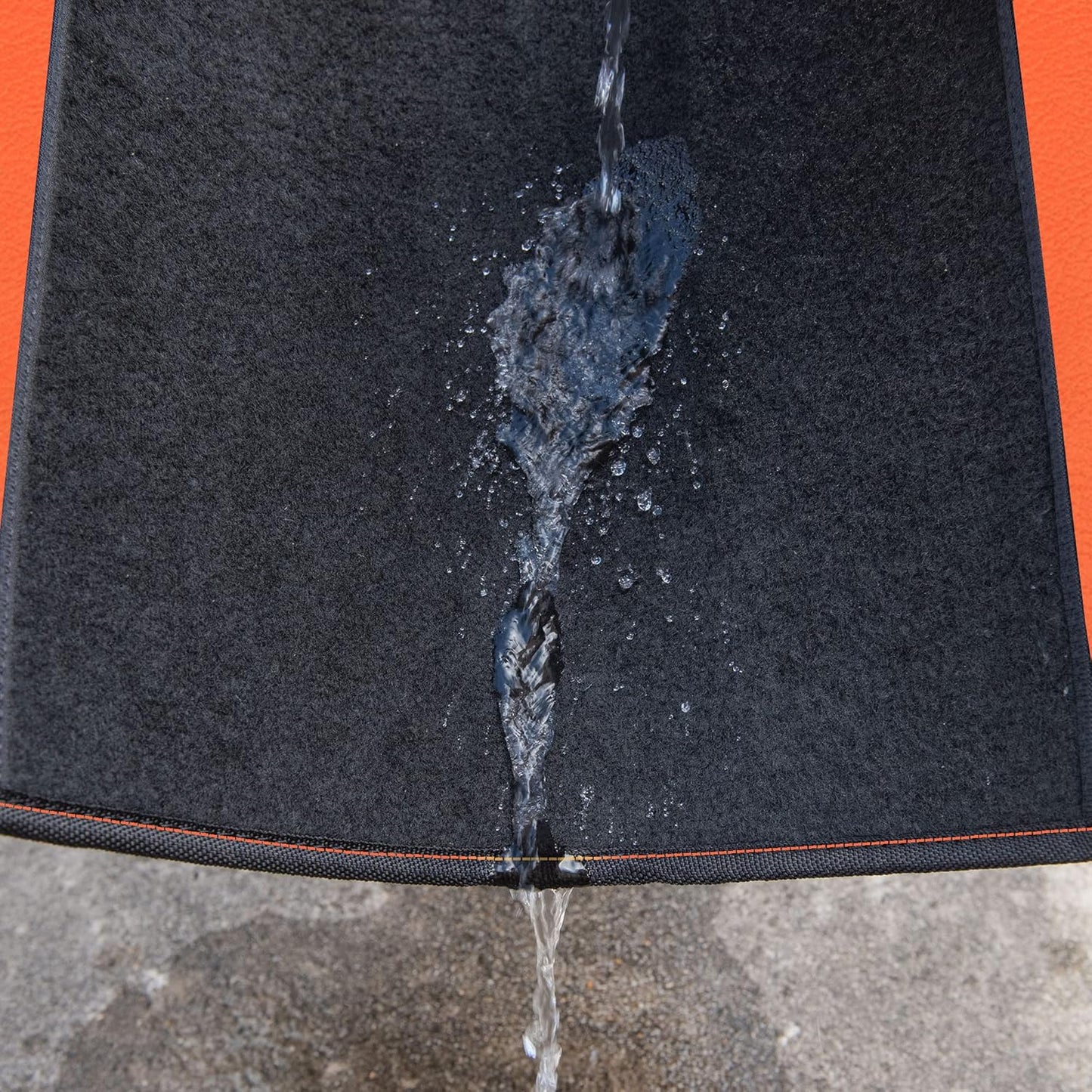 CAR PASS Waterproof Car Floor Mat, Universal Fit Car Mats with Driver Heel Pad, Leather Car Carpet, Anti-Slip Nibbed Backing Floor Mats for SUV, Vans,Sedan,Truck, Automotive Set for Women (Orange)