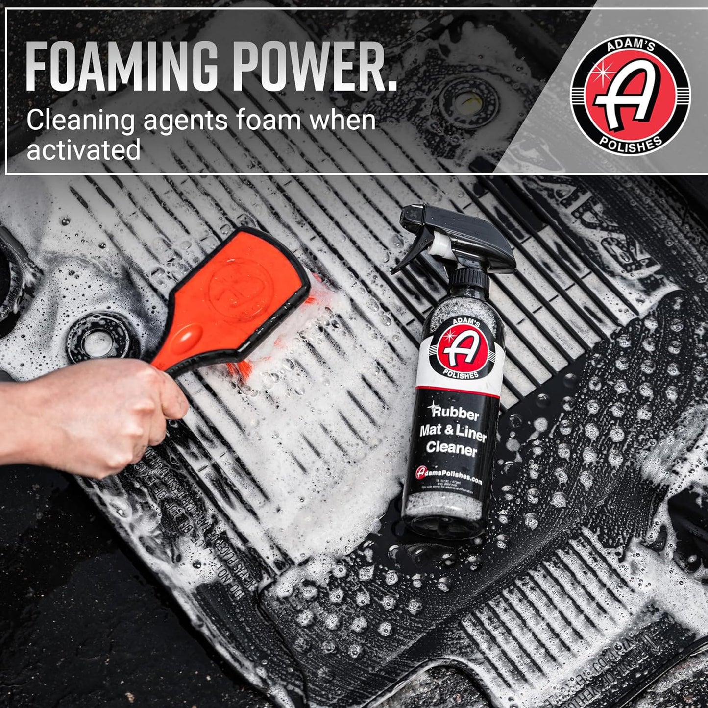 Adam's Polishes Rubber Mat & Liner Cleaner 2-Pack Protectant & Rubber Floor Mat Cleaning Solution for Car Detailing, Deep Cleans & Restores Mats, Truck Bed Cargo Liners