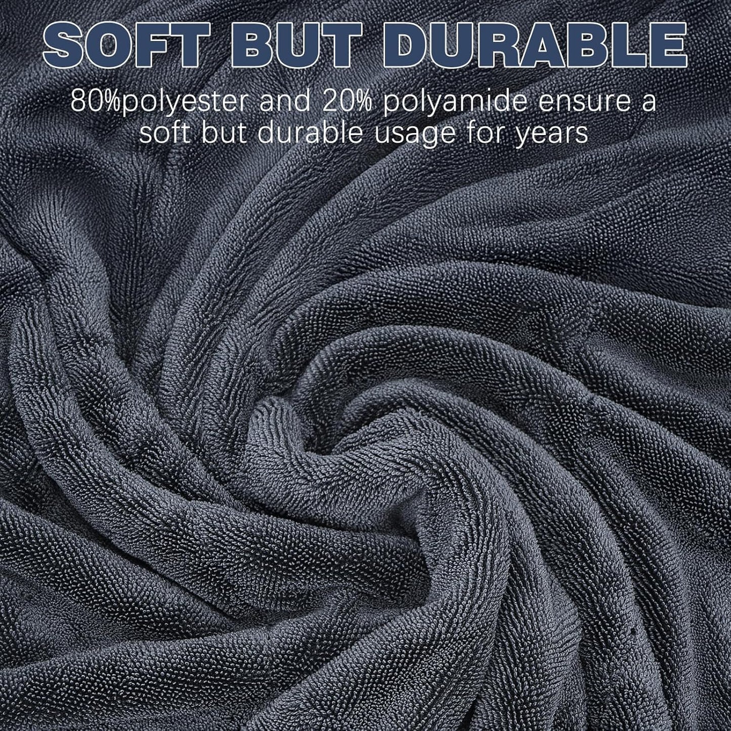 Microfiber Towels for Cars 2-Pack, 1300 GSM Ultra-Soft Microfiber, 35" x 27.5" & 19.7" x 11.8" Towels are Great for Car and Home Cleanups, No Streaks, Scratches Or Water Spots