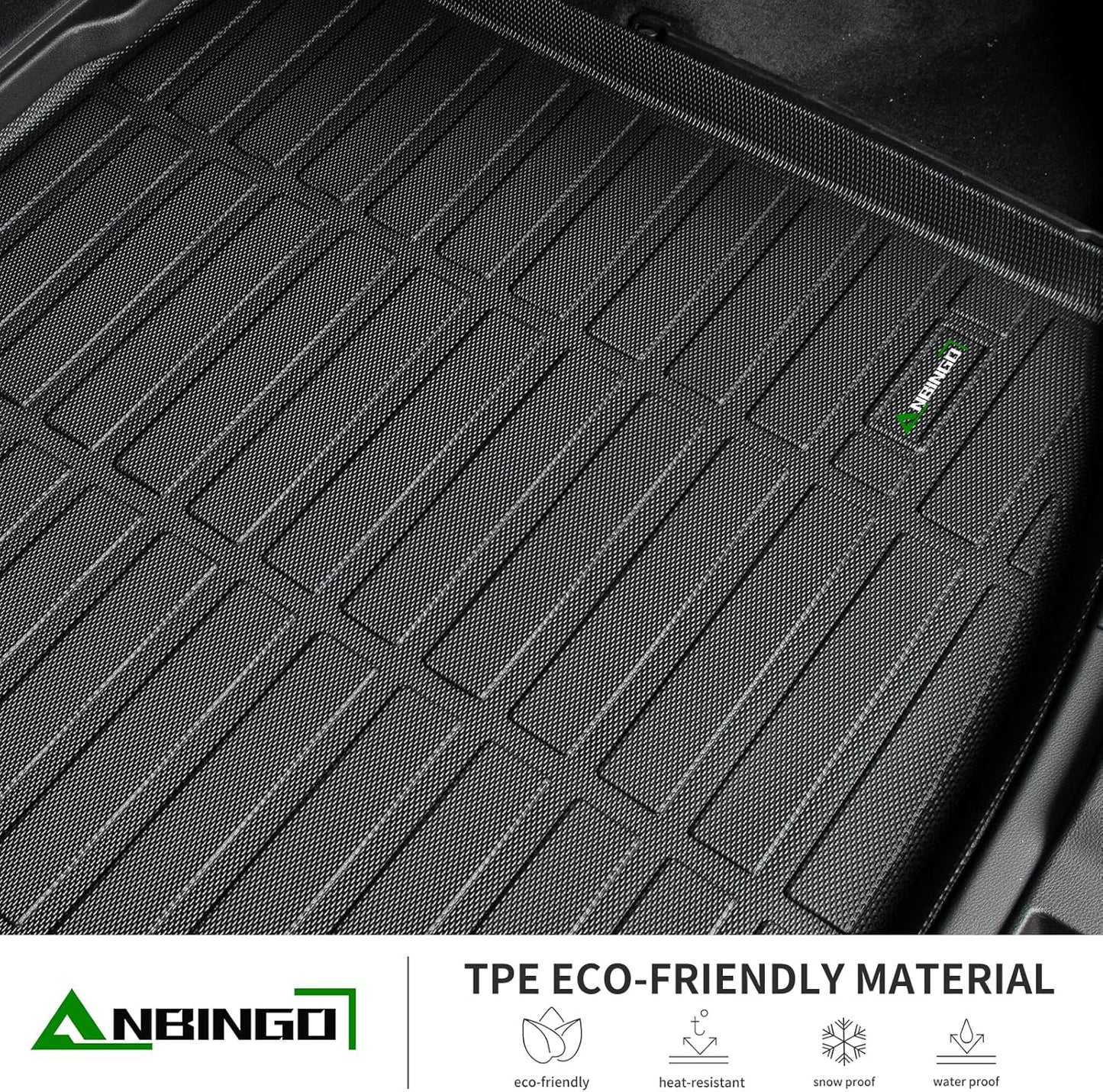 ANBINGO®-Trunk Mat for Genesis GV70 2026 2025 2024 2023 2022, (Not Fit Electrified GV70) All Weather Cargo mats gv70 Protection TPE Waterproof Non-Slip GV70 Trunk Liner Accessories -Black
