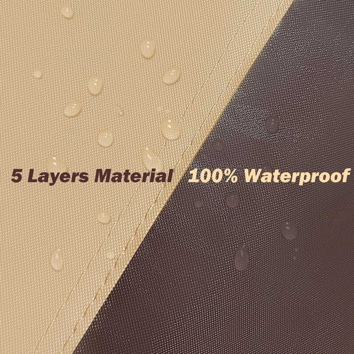 Mustang Car Cover Waterproof All Weather Compatible with Mustang 2007-2024 GT Cobra Shelby Bullitt, Outdoor Anti-UV Sun Rain Protection Full Exterior Cover (Camel with Brown)