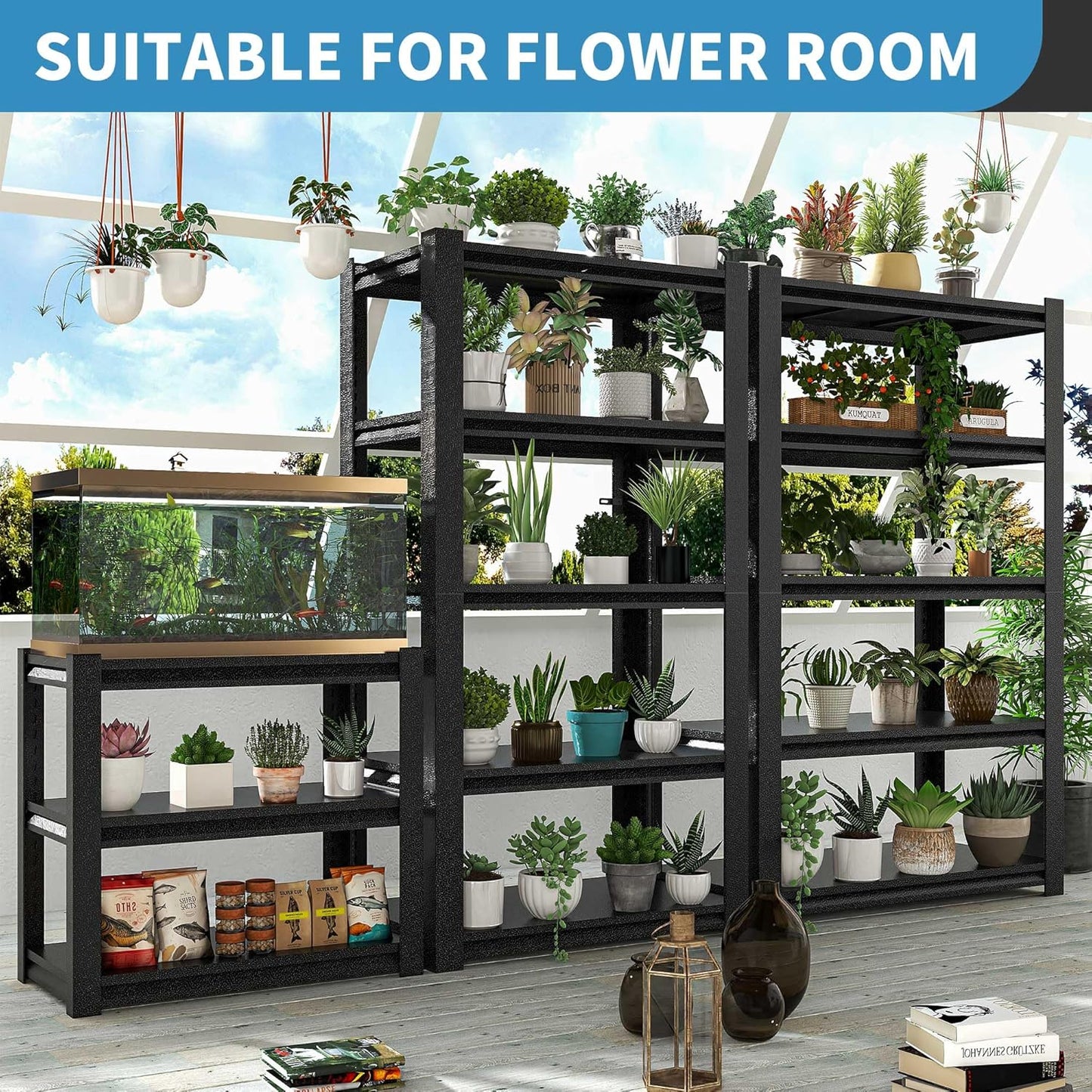 31.5" H Metal Storage Shelving, 1500LBS Heavy Duty Shelves Unit, Adjustable 3 Tier Storage Rack, Industrial Utility Shelf for Garage, Warehouse, Bedroom, Kitchen,18" D×34“W×31.5”H, Black