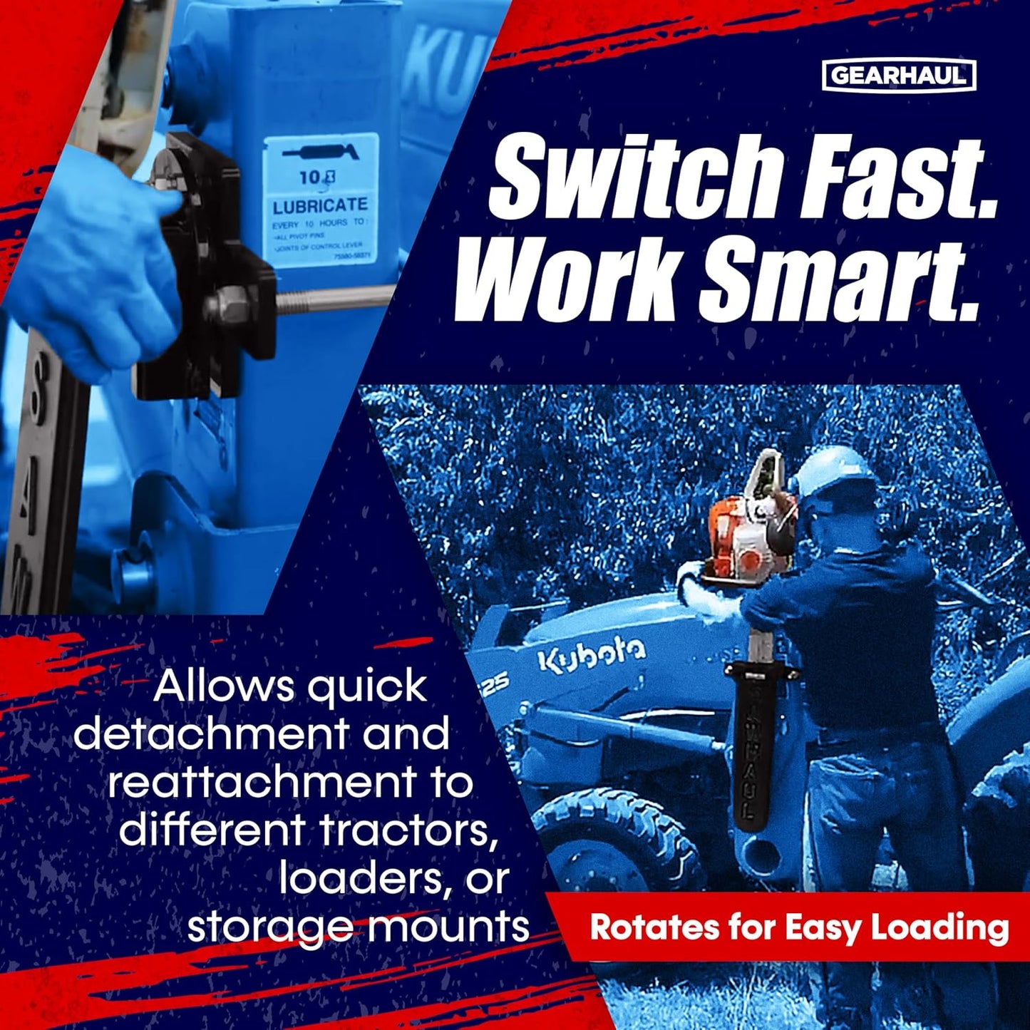 SawHaul Snap-Lok Universal Chainsaw Carrier Kit for Tractors and Skid Steers – 36 Inch Black Scabbard with Rotating Mount – Compatible with All Chainsaw Brands – Made in USA