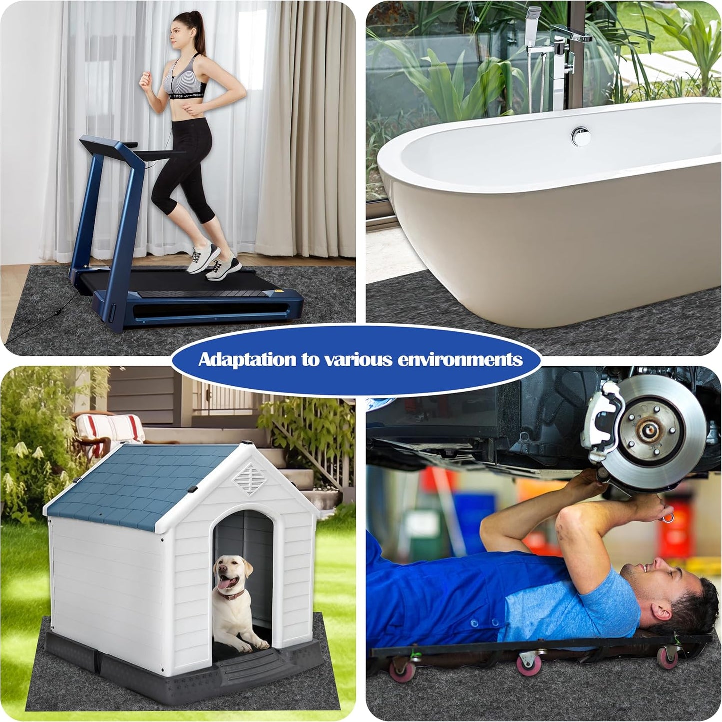 Ogrmar 6 x 8.2 FT Outdoor Storage Shed Mat, Waterproof Storage Shed Flooring Mat, Soft Patio Furniture Carport Mat Washable with Non-Slip Backing, Storage Shed Not Included (6x8.2FT)