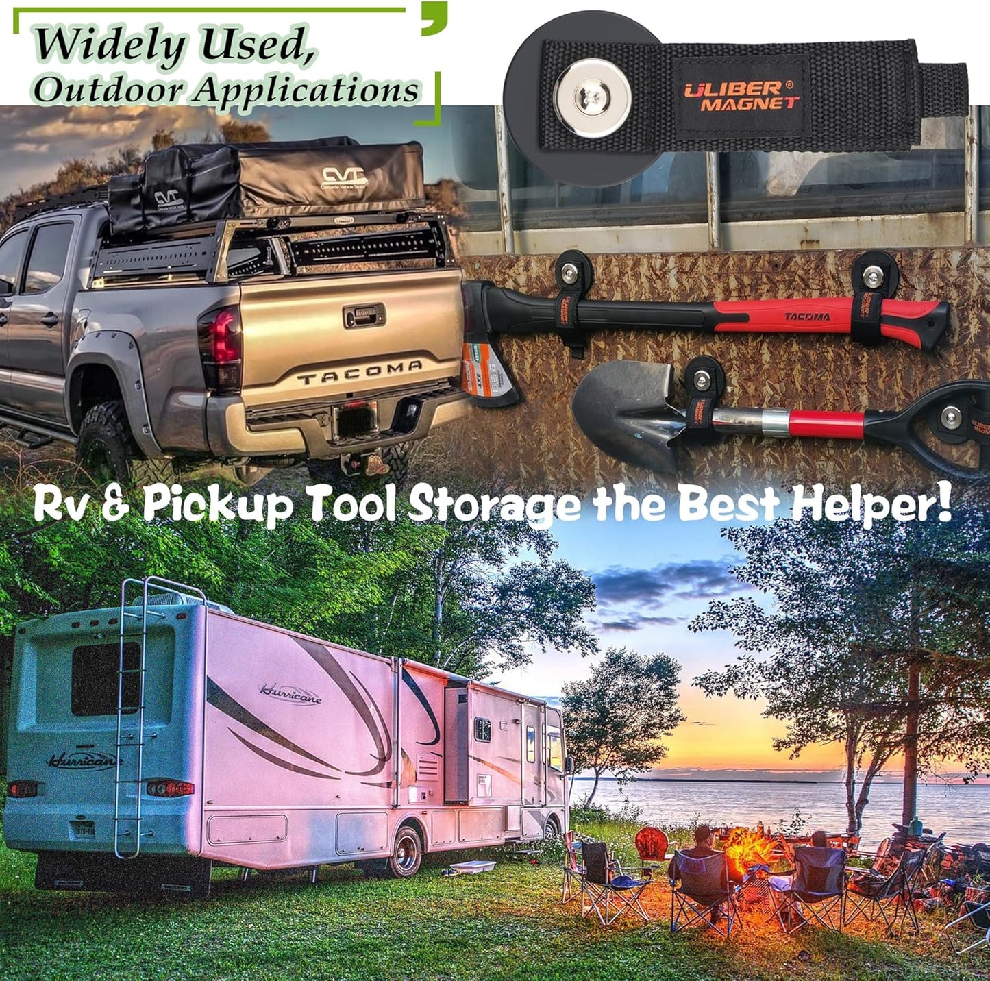 ULIBERMAGNET Strong Magnetic Storage Hooks,Heavy Duty Magnetic Garage Storage Tool Organizer,Extension Cord,Hose, Cable, Rope,Tools for Garage,Pick-up,RV and Workshop(4 Pack/2.59INCH)