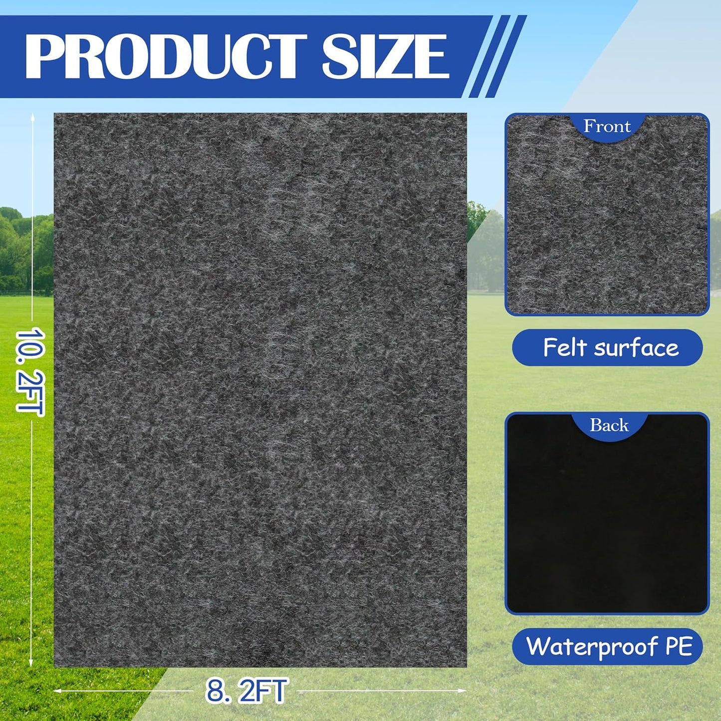 Ogrmar 8.2 x 10.2 FT Outdoor Storage Shed Mat, Waterproof Storage Shed Flooring Mat, Soft Patio Furniture Carport Mat Washable with Non-Slip Backing, Storage Shed Not Included (8.2x10.2FT)